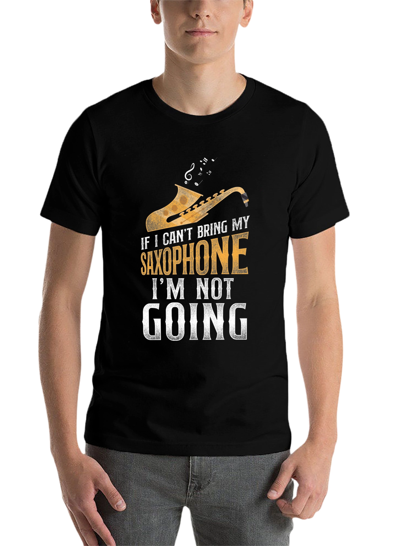 Black Saxophone Lover T-Shirt - If I Can't Bring My Saxophone view 7