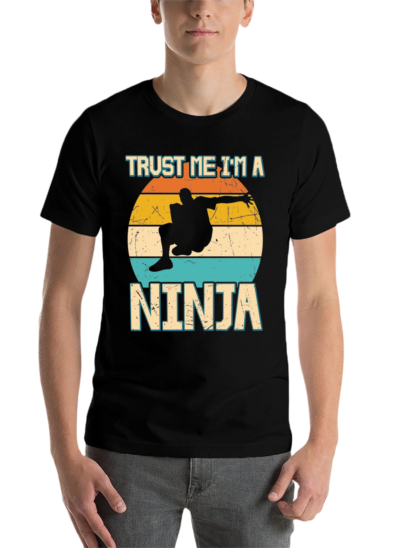 Black Trust Me I'm a Ninja T-Shirt Funny Novelty Tee view 7