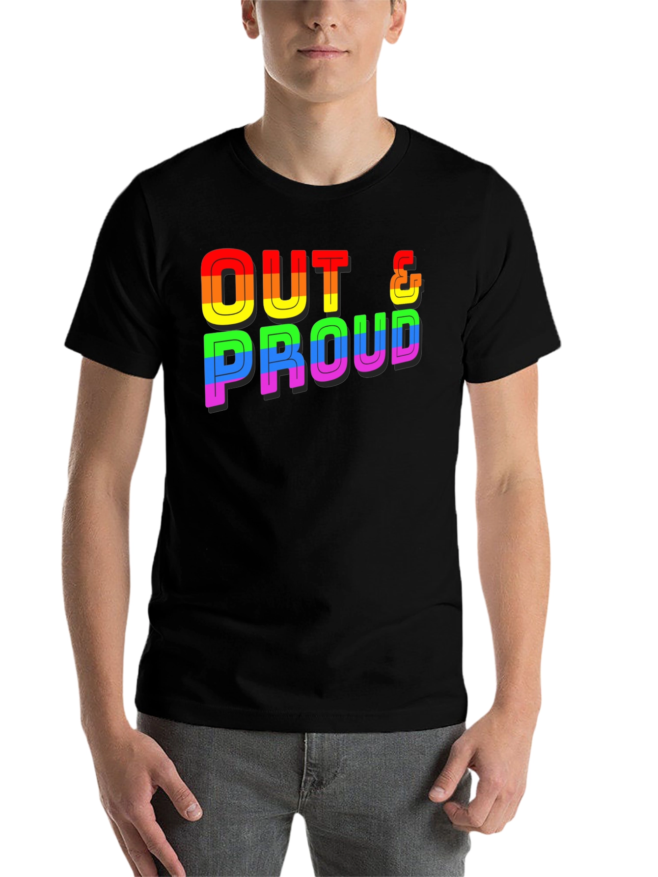 Black Out & Proud Rainbow Graphic Tee view 7
