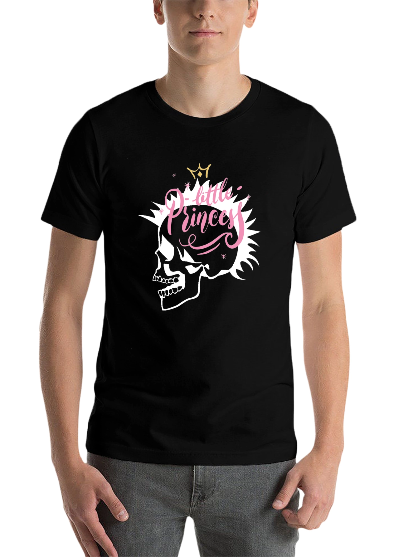 Black Skull Little Princess Black T-Shirt - Edgy Fashion view 7
