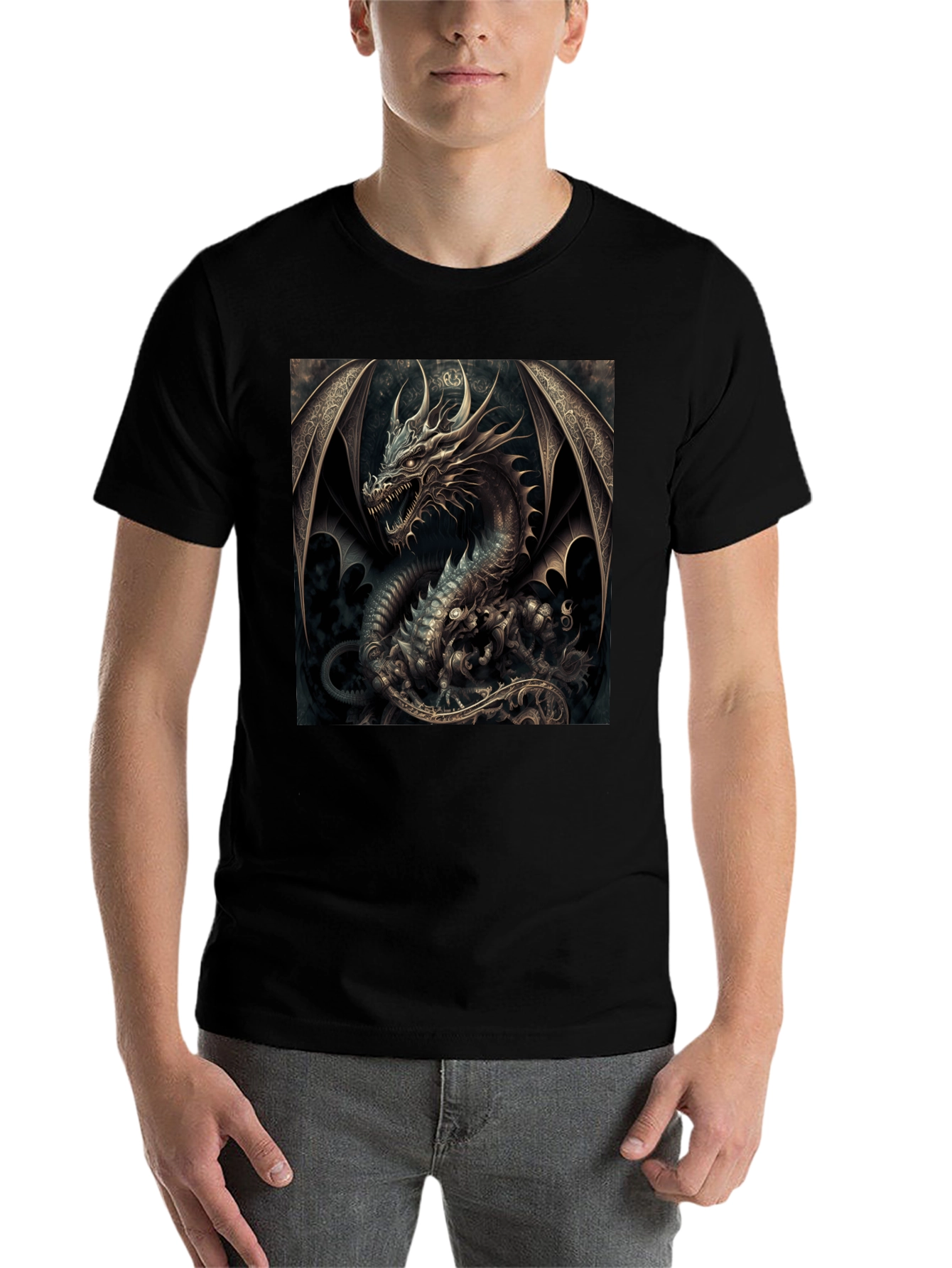 Black Dragon Graphic Black T-Shirt view 7