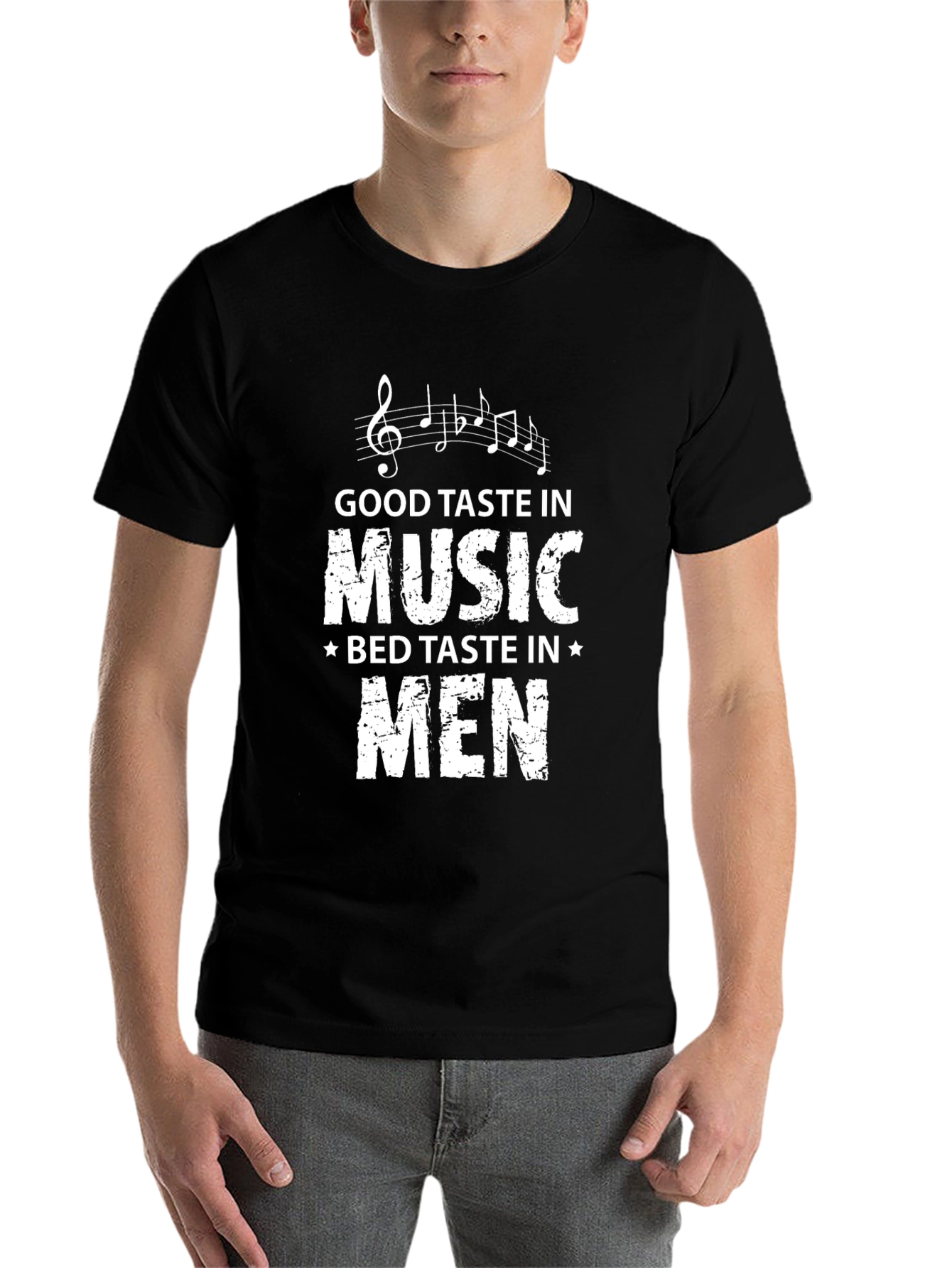 Black Good Taste Music Bad Taste Men Black T-Shirt view 7
