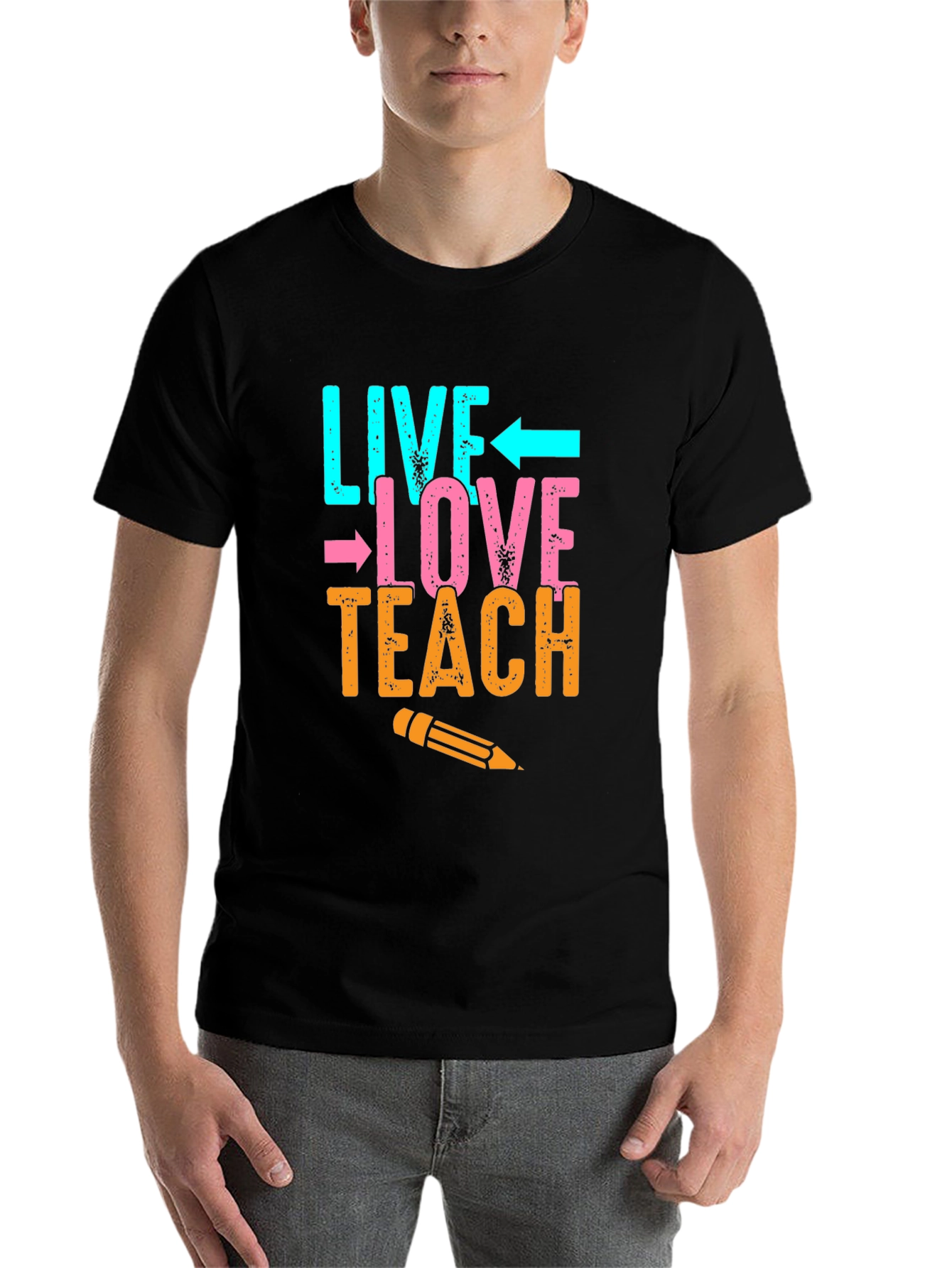 Black Live Love Teach T-Shirt - Teacher Appreciation Gift view 7