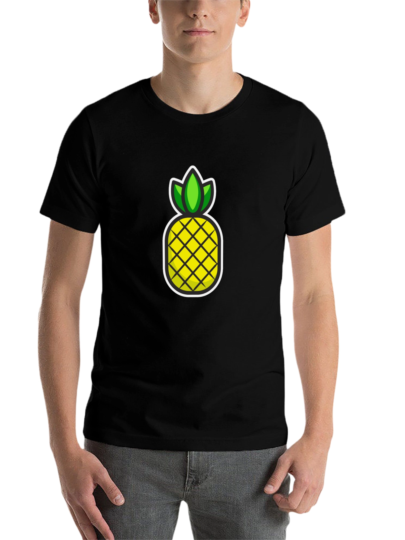 Black Pineapple Graphic T-Shirt - Casual Black Tee view 7
