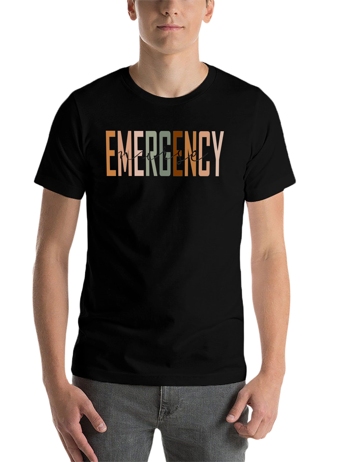 Black Emergency Nurse Graphic T-Shirt view 7