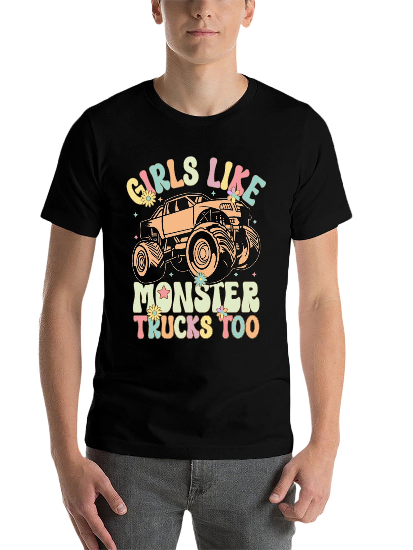 Black Girls Like Monster Trucks T-Shirt view 7