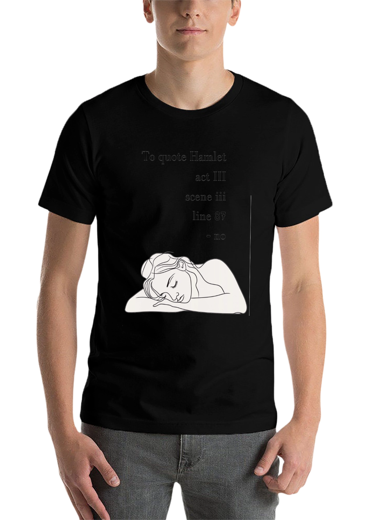 Black Hamlet Quote Graphic Tee view 7