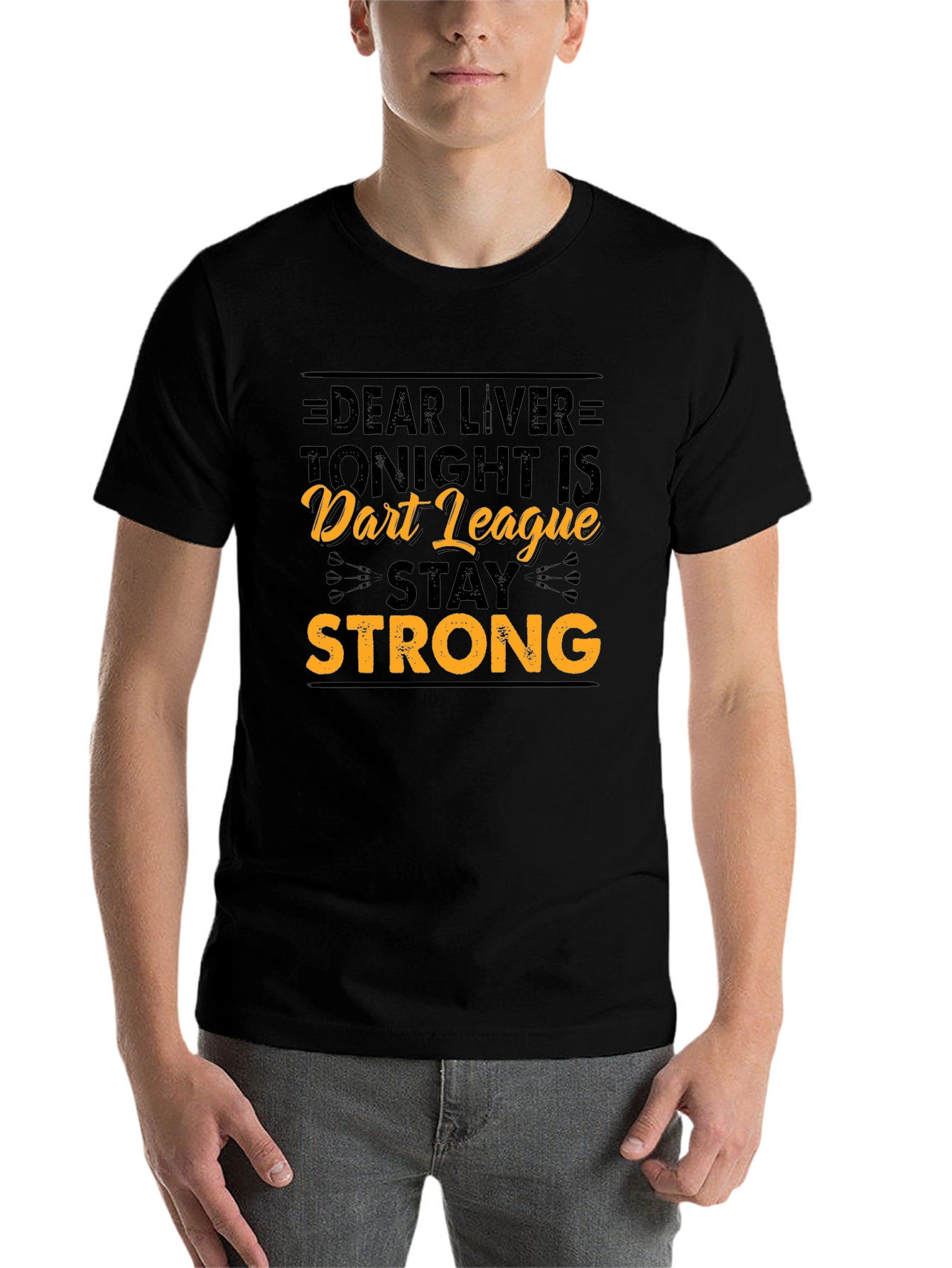 Black Dear Liver Dart League T-Shirt view 7