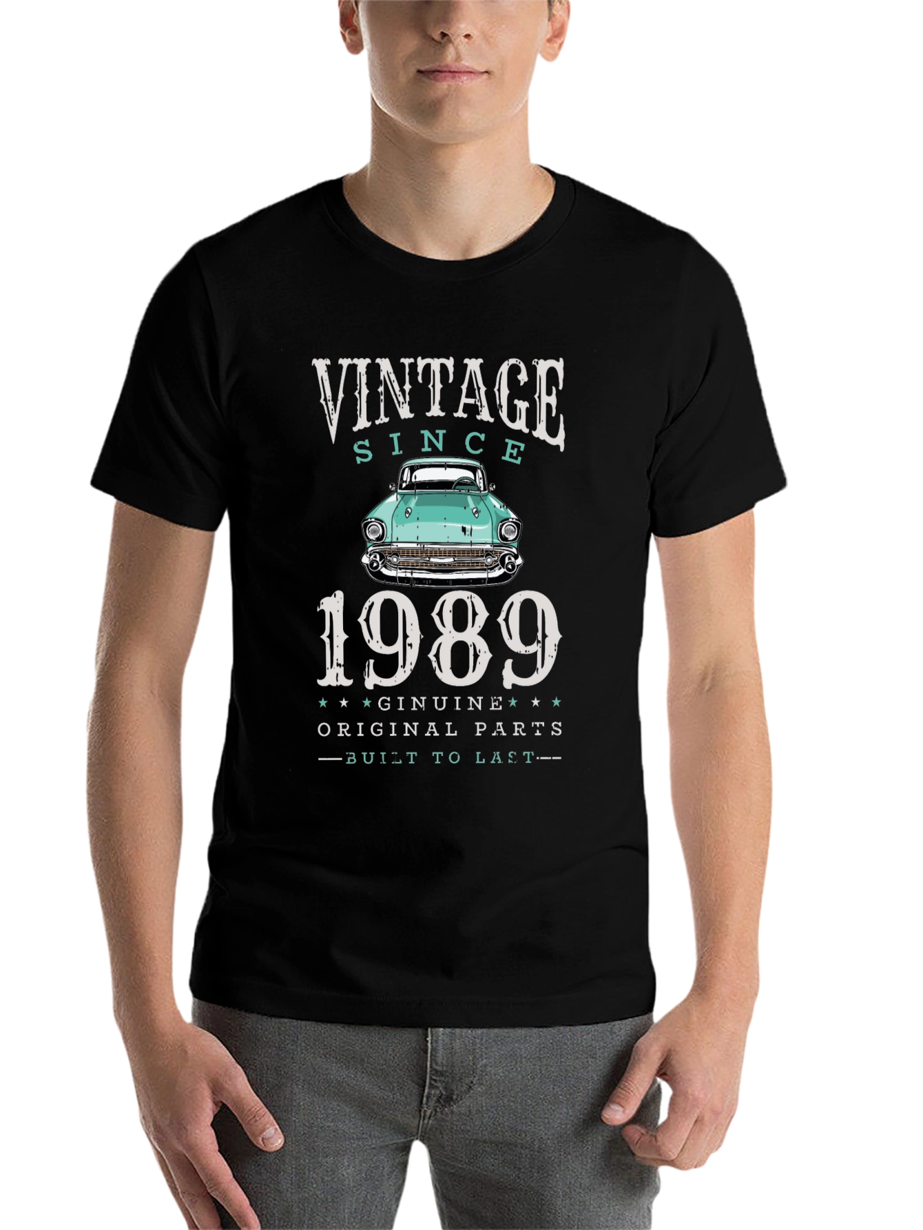 Black Vintage Since 1989 Car T-Shirt view 7