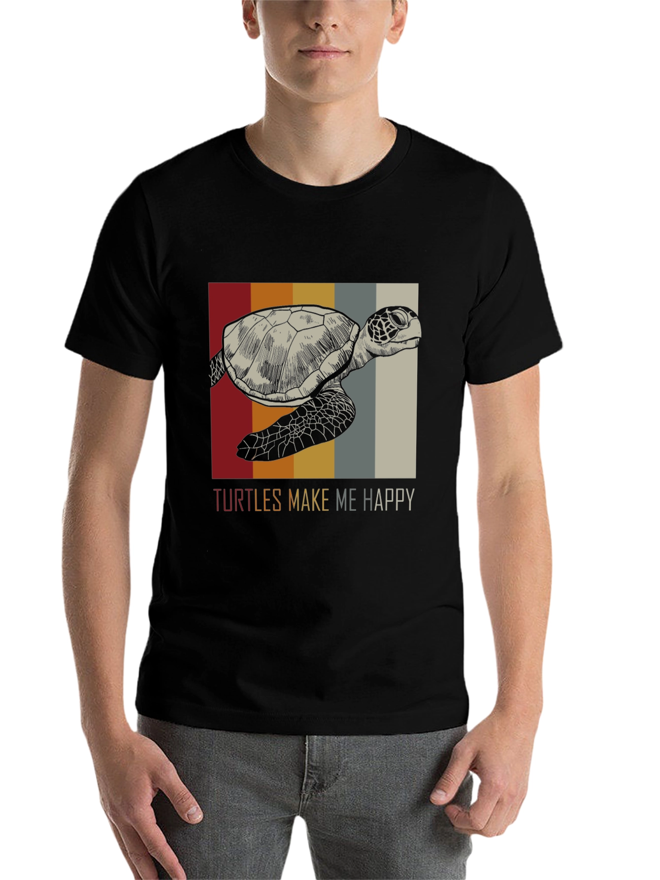 Black Turtles Make Me Happy Graphic Tee view 7