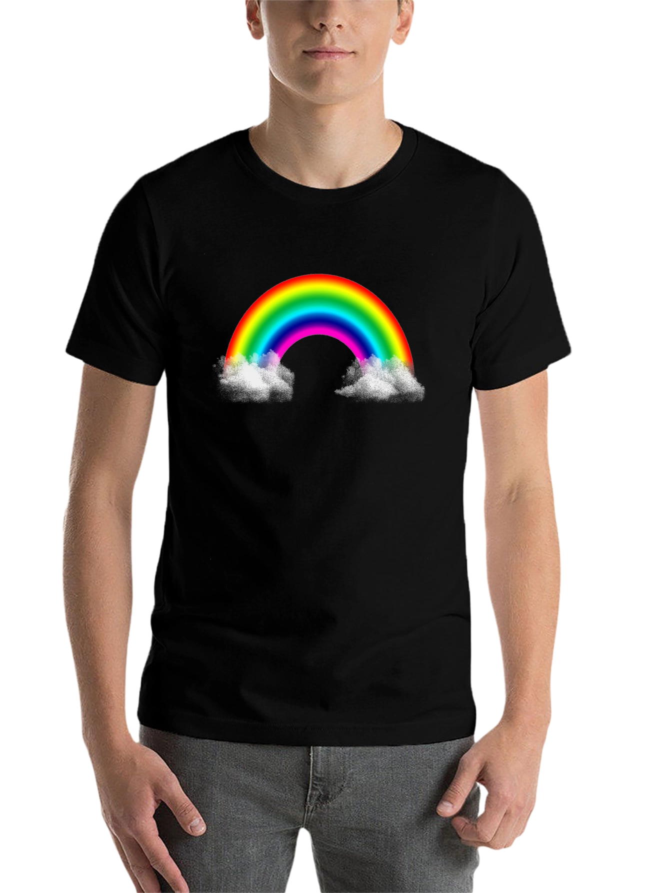 Black Rainbow Cloud Graphic T-Shirt view 7