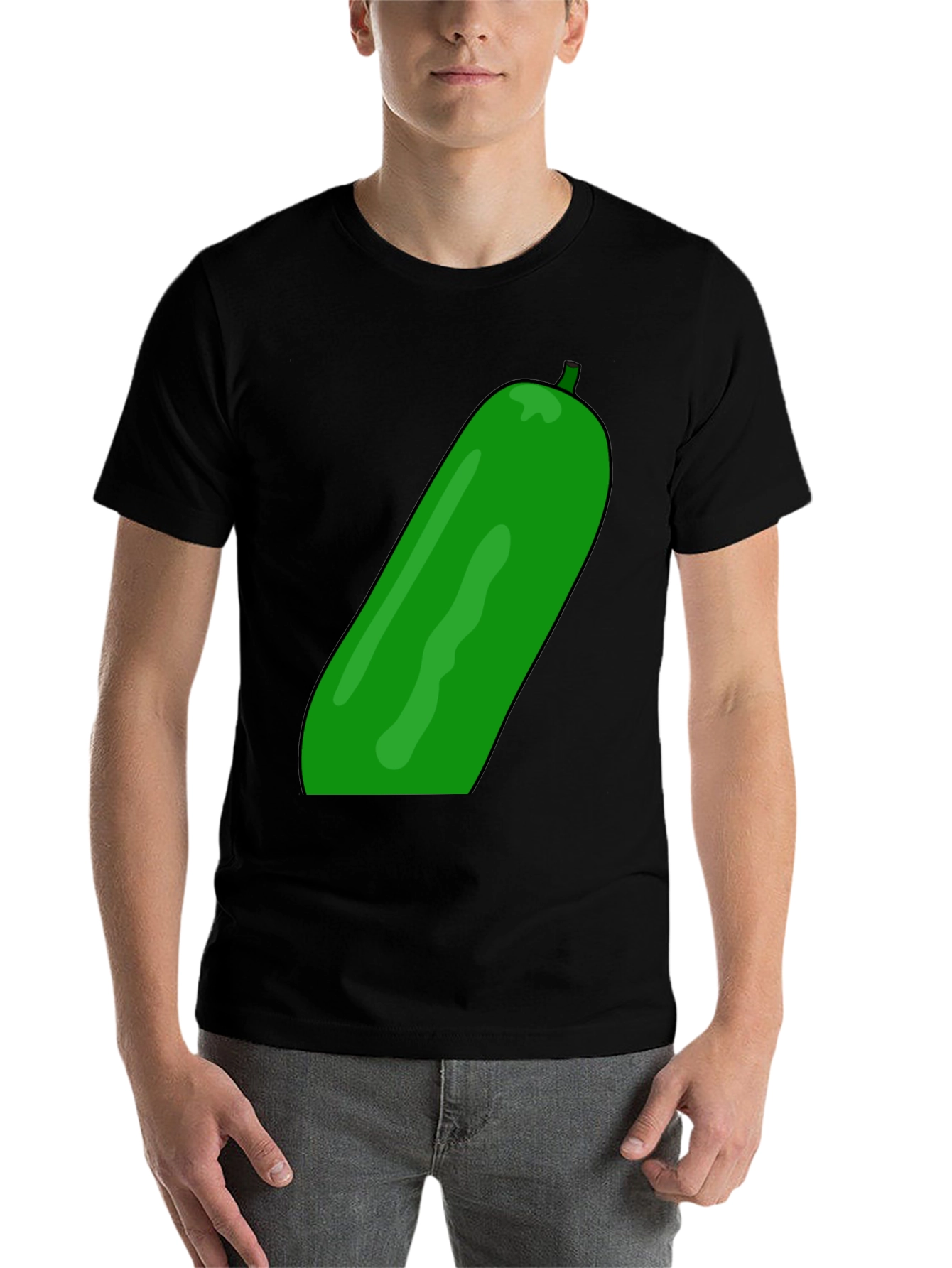 Black Cucumber Graphic Print Black T-Shirt view 7