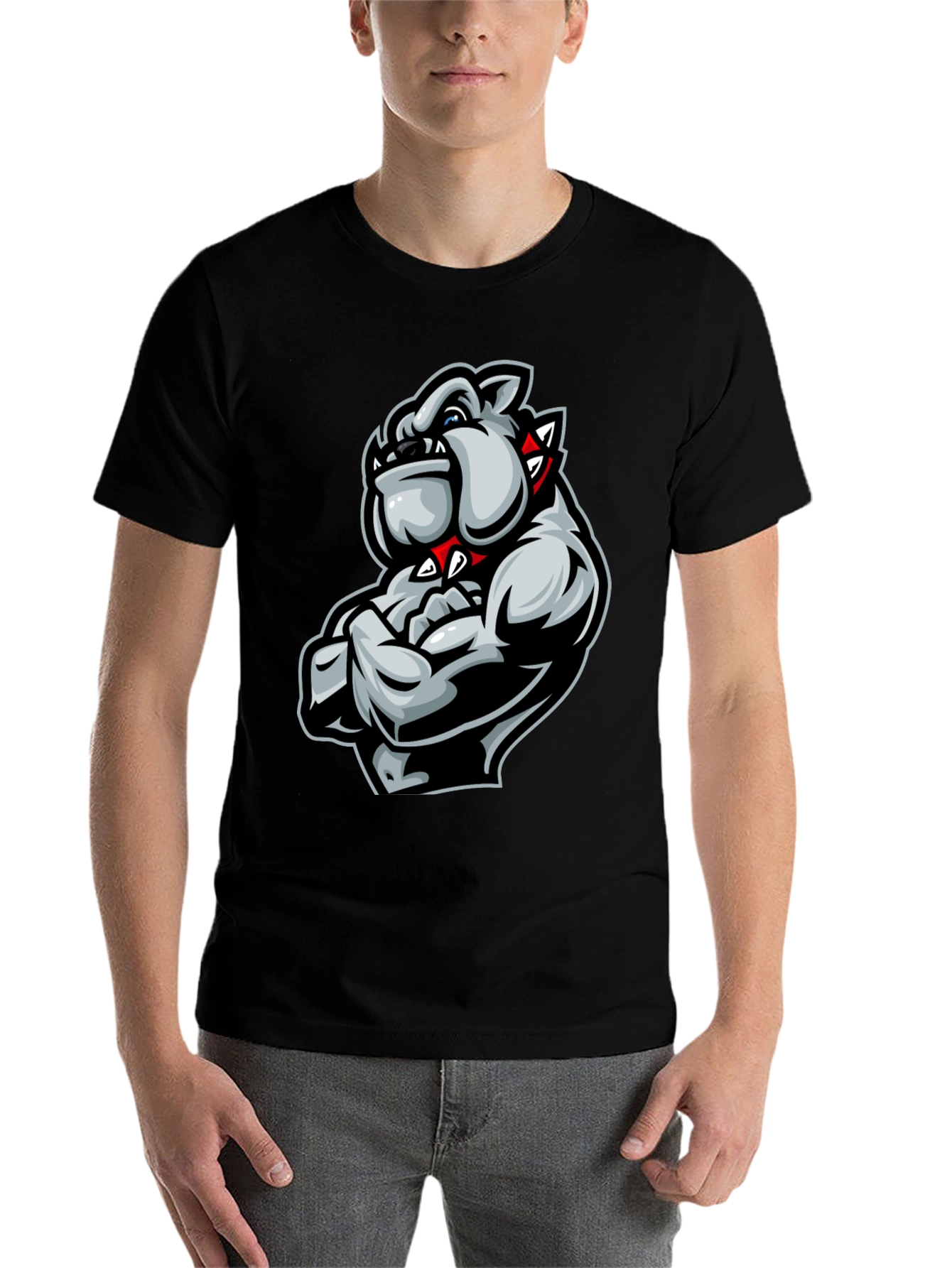 Black Bulldog Muscle T-Shirt - Fierce Graphic Tee view 7