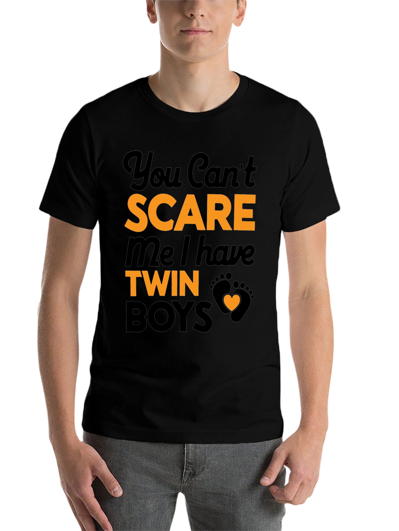Black Twin Boys T-Shirt - You Can't Scare Me! view 7