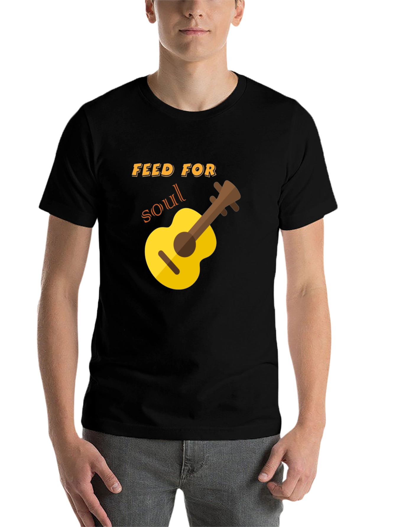 Black Feed for Soul Guitar Graphic Tee - Black view 7