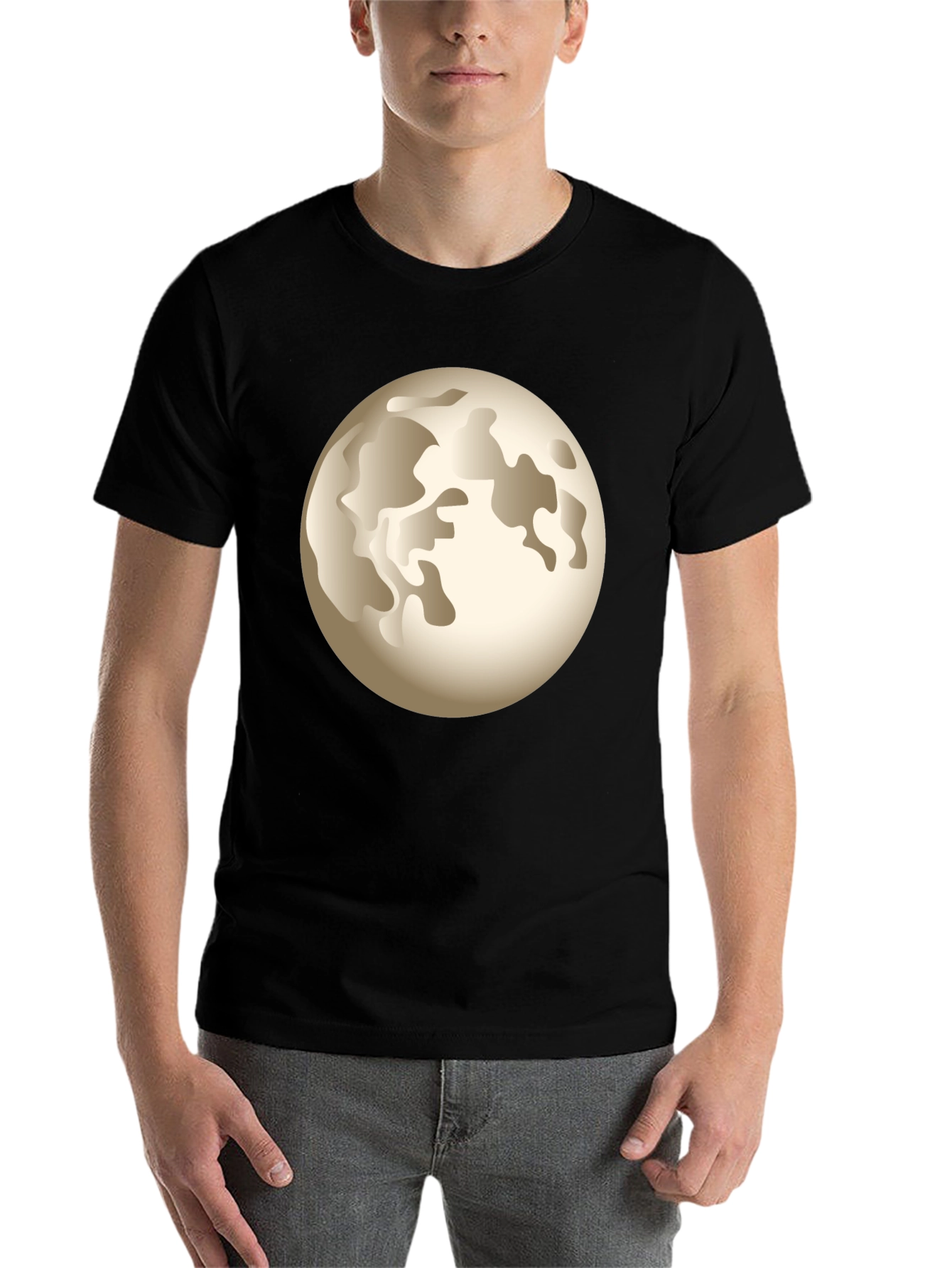 Black Moon Graphic Print Men's Black T-Shirt view 7