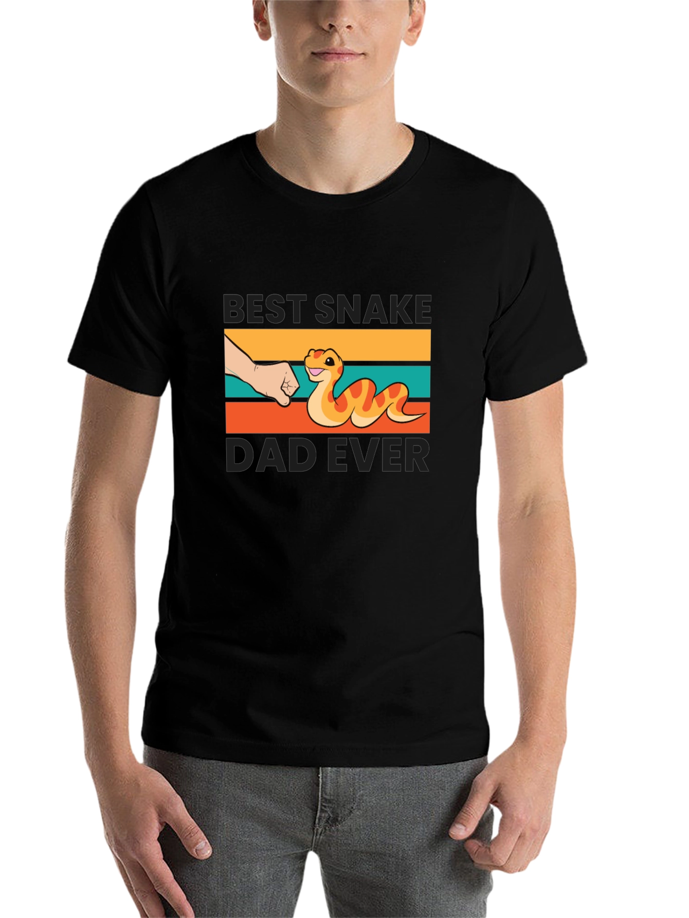 Black Best Snake Dad Ever T-Shirt view 7