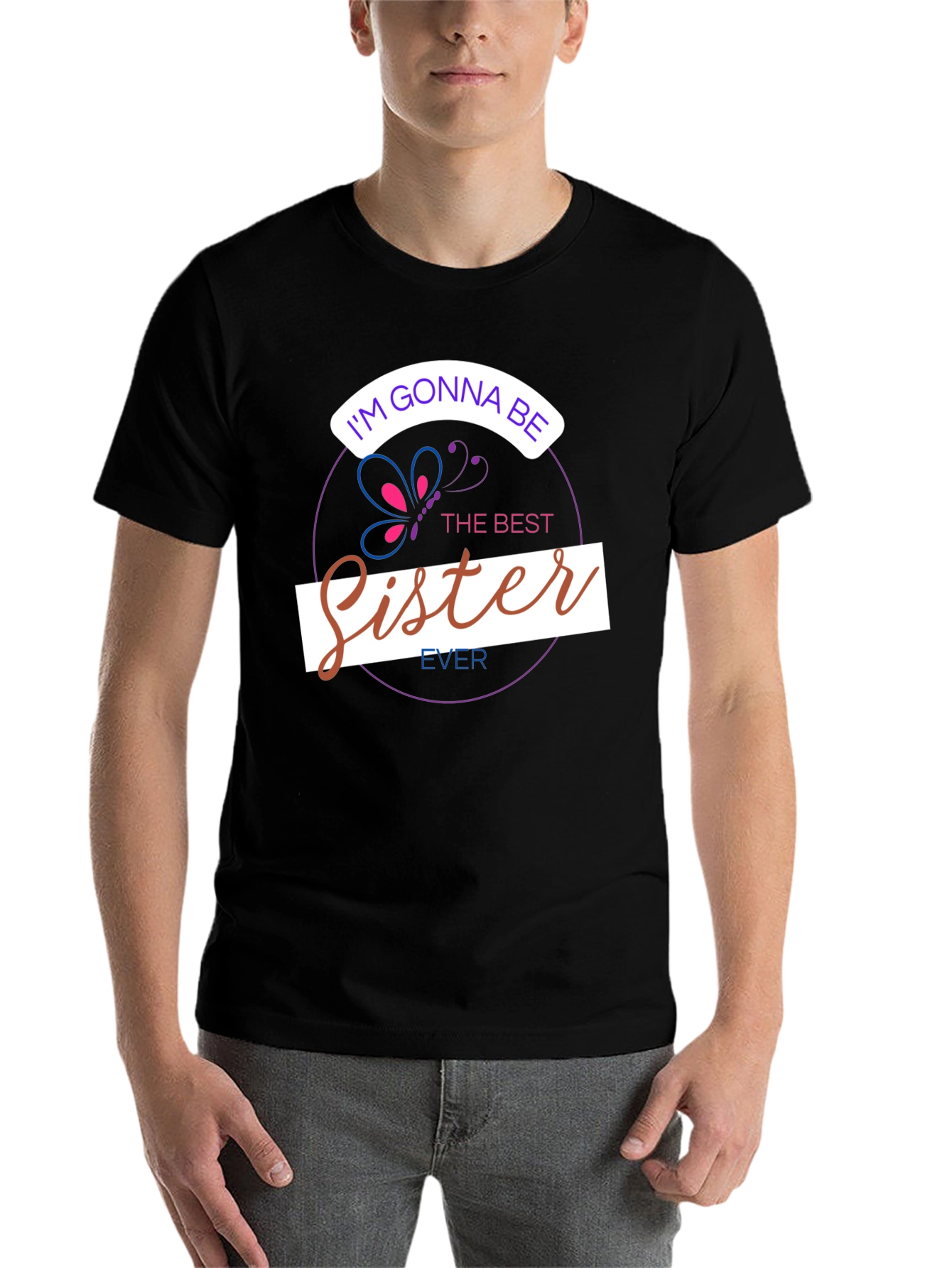 Black I'm Gonna Be The Best Sister Ever T-Shirt view 7