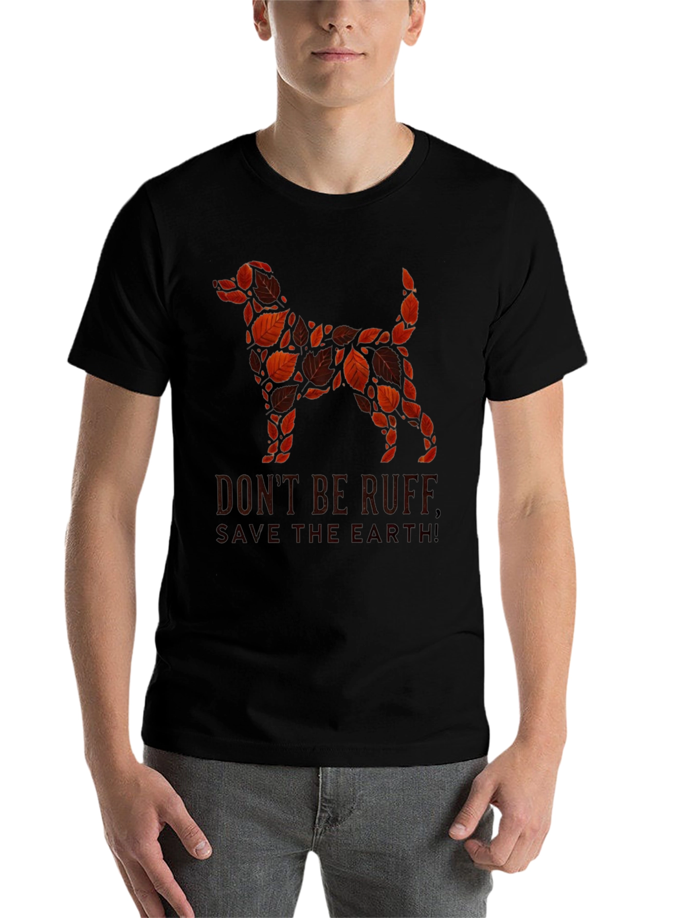 Black Eco-Friendly Dog Lover's T-Shirt view 7