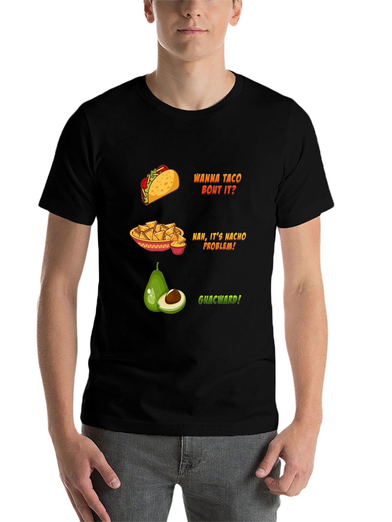Black Funny Food Puns Black T-Shirt view 7