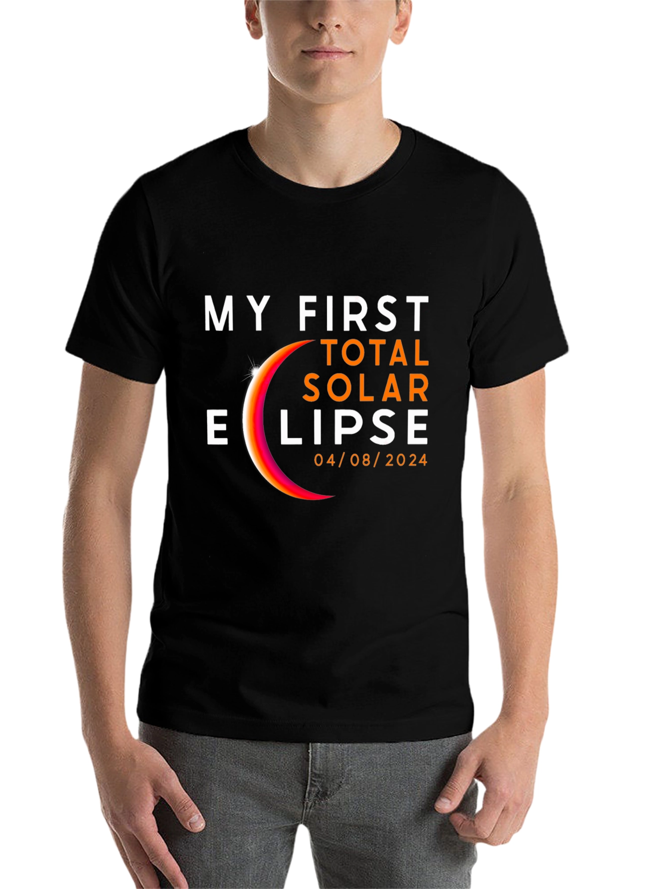 Black My First Total Solar Eclipse 04/08/2024 T-Shirt view 7