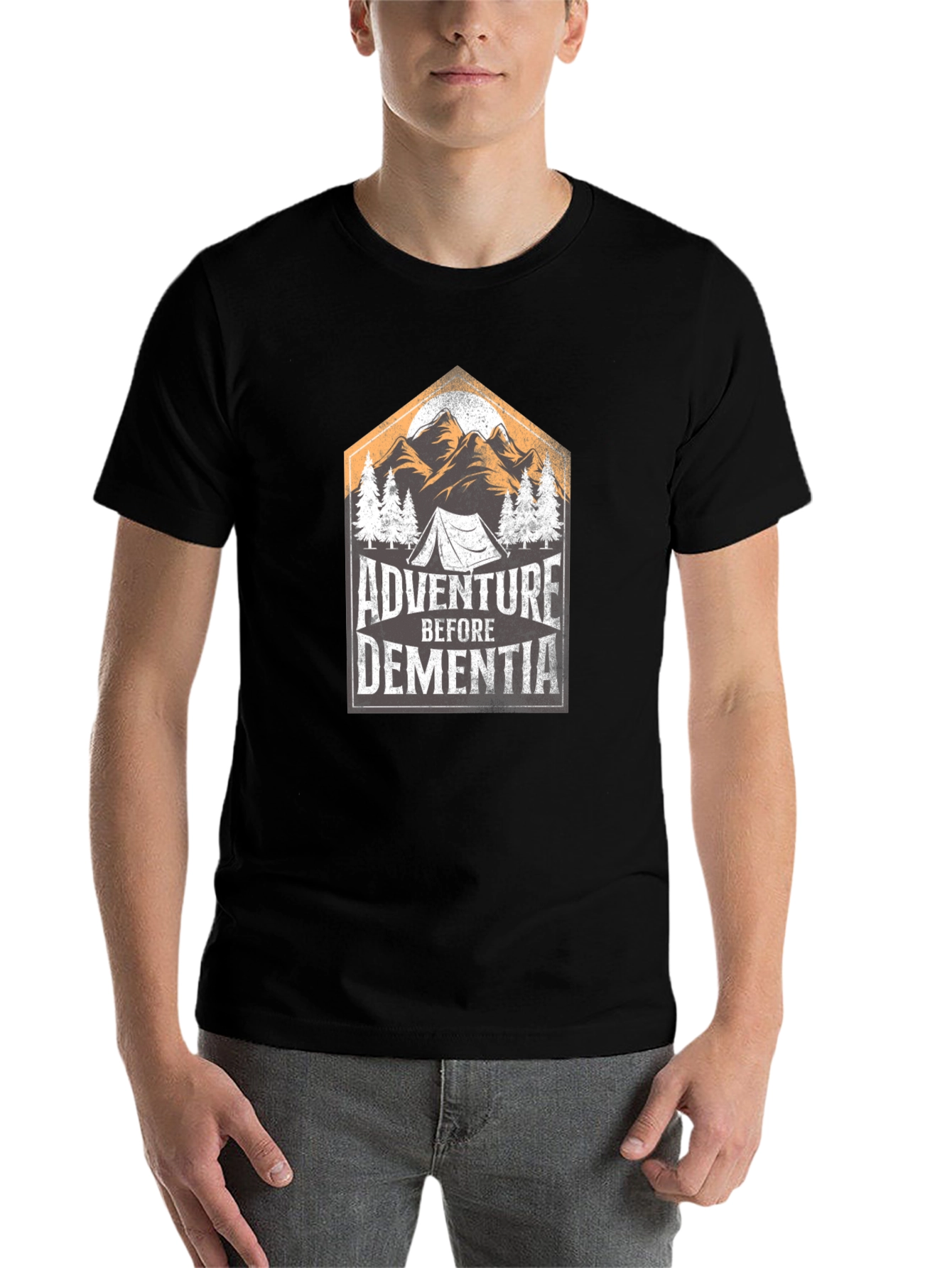 Black Adventure Before Dementia Graphic Tee view 7