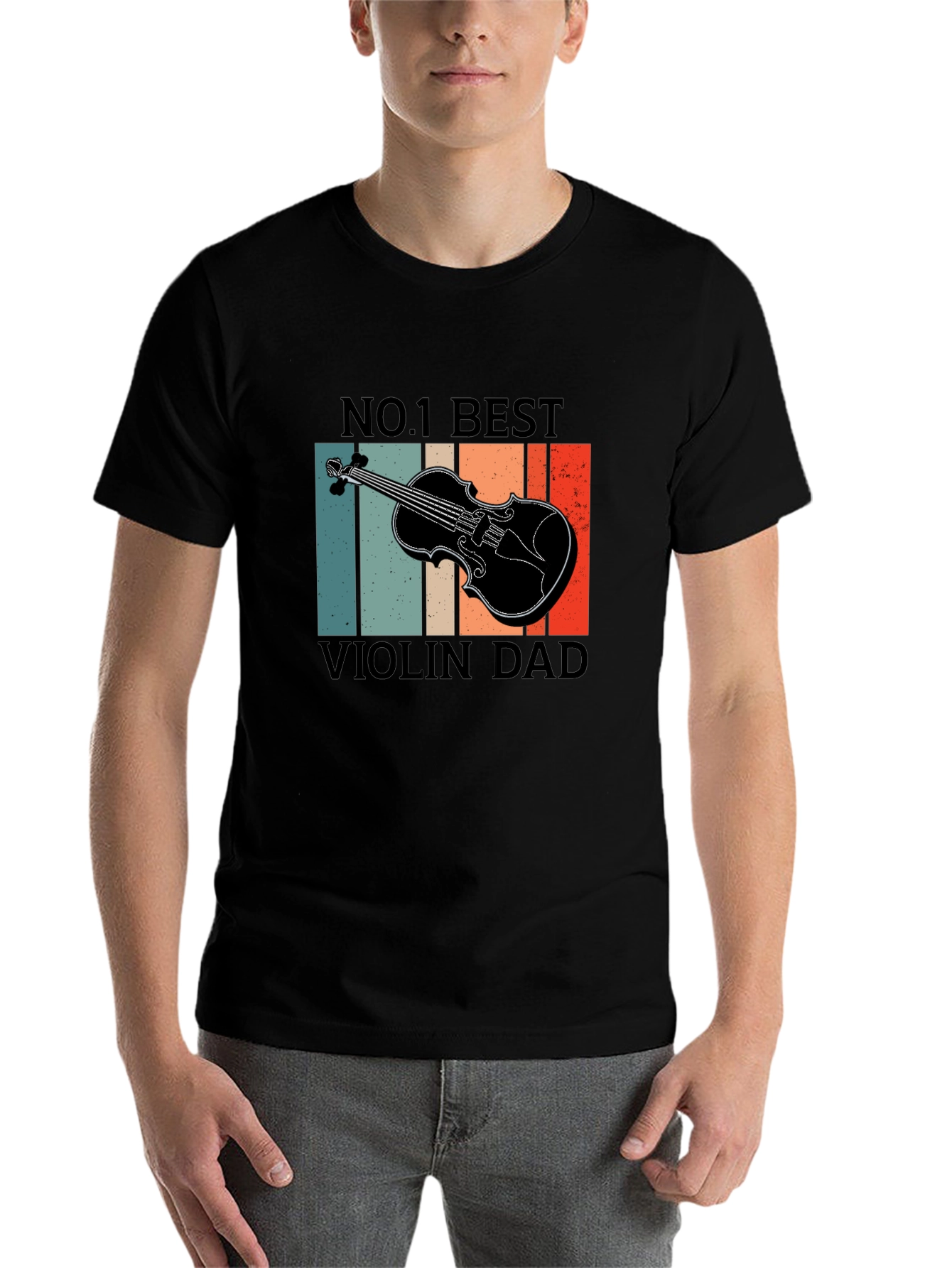 Black No. 1 Best Violin Dad T-Shirt - Music Lover Gift view 7