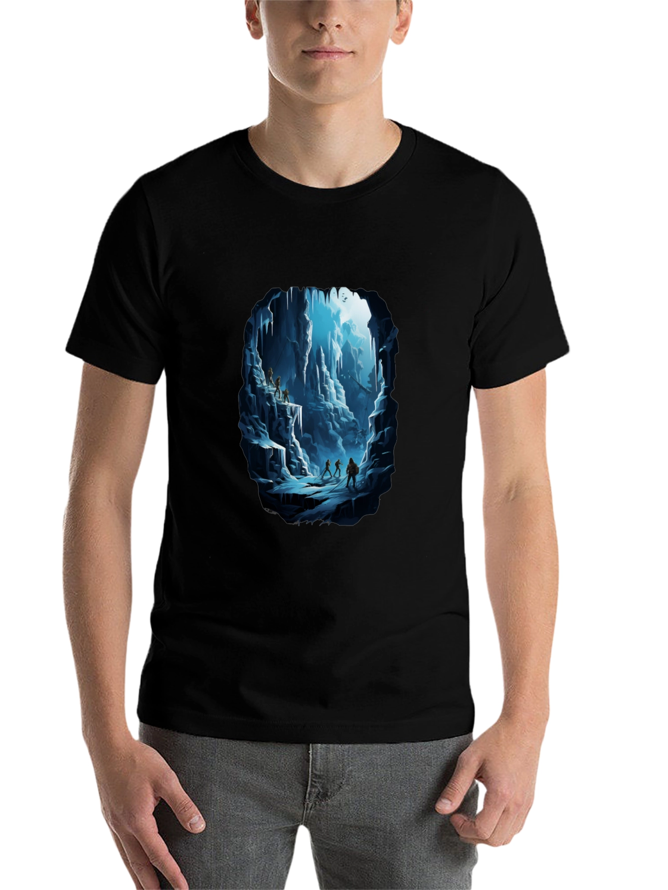 Black Icy Cave Graphic Black T-Shirt view 7