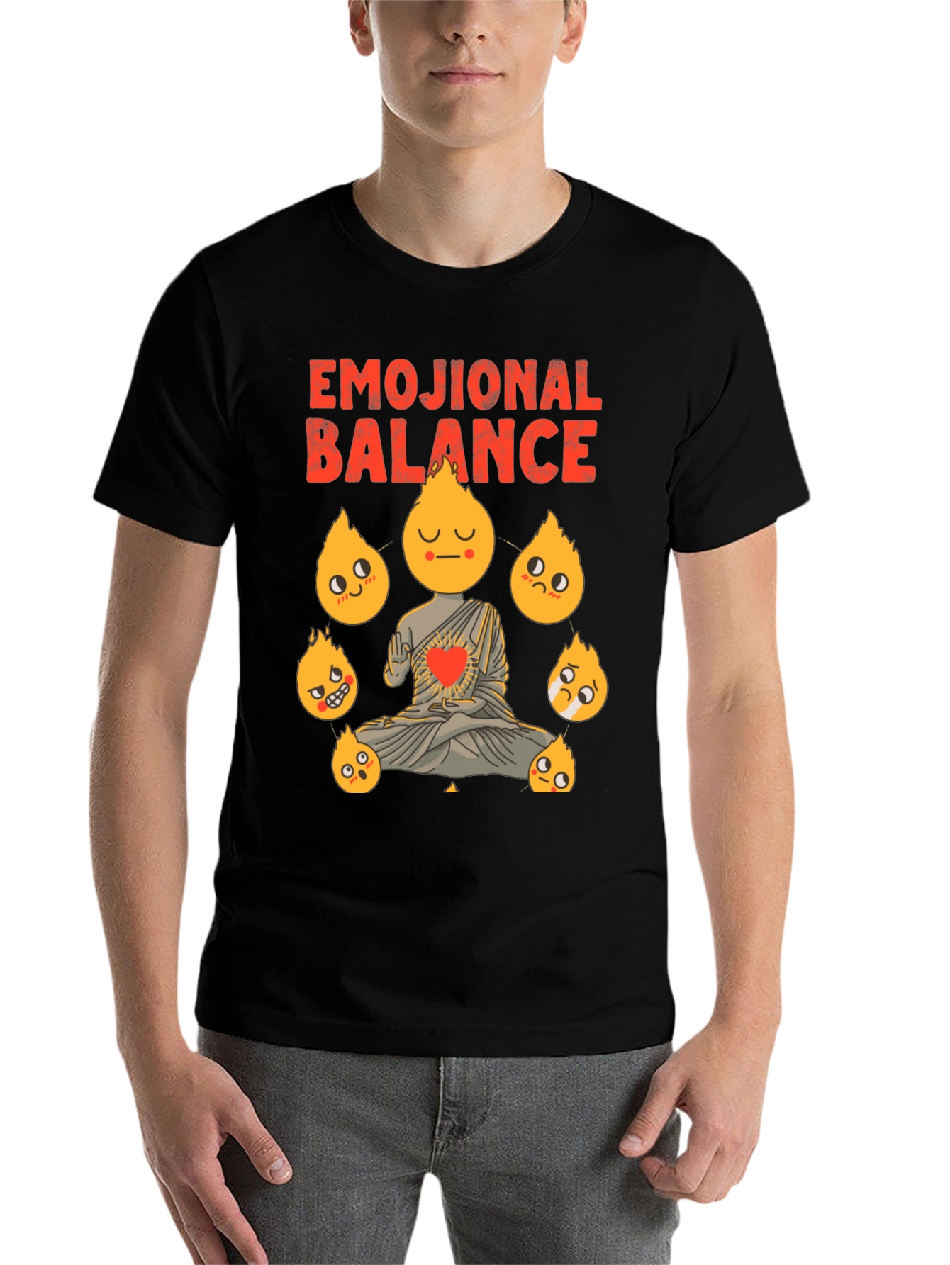Black Emotional Balance Graphic Tee view 7