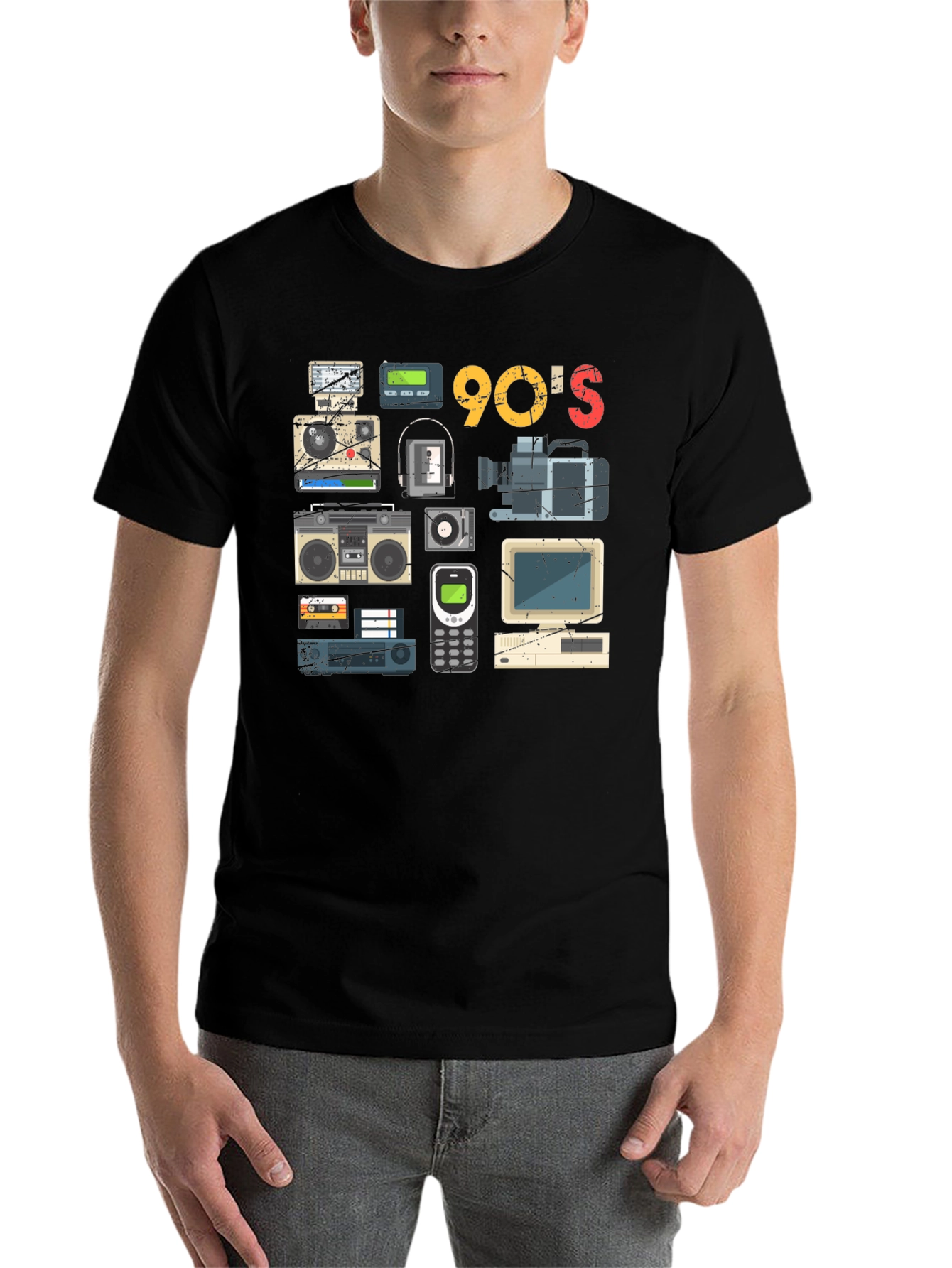 Black 90's Throwback Graphic Tee view 7
