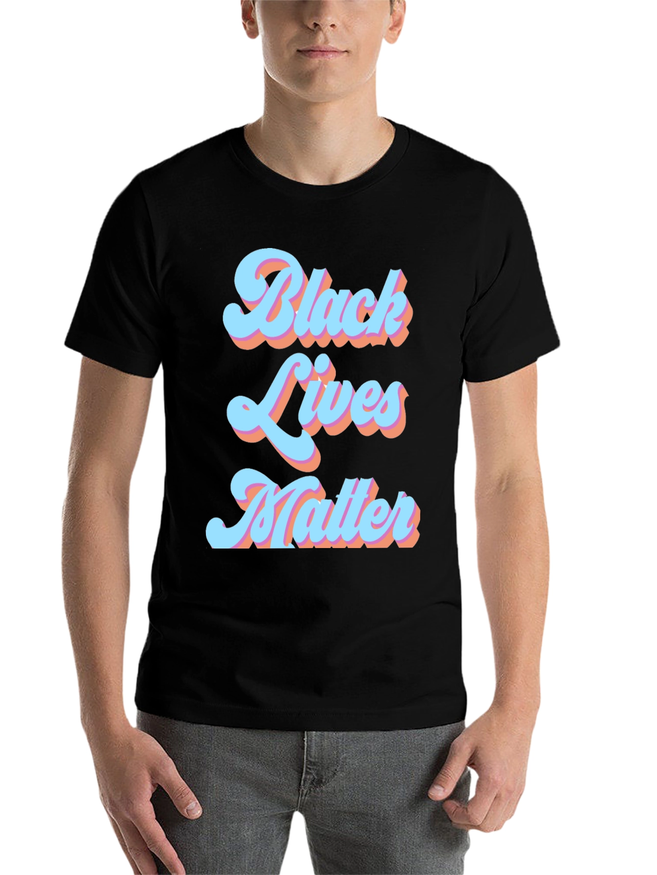 Black Black Lives Matter Graphic Tee - Retro Design view 7