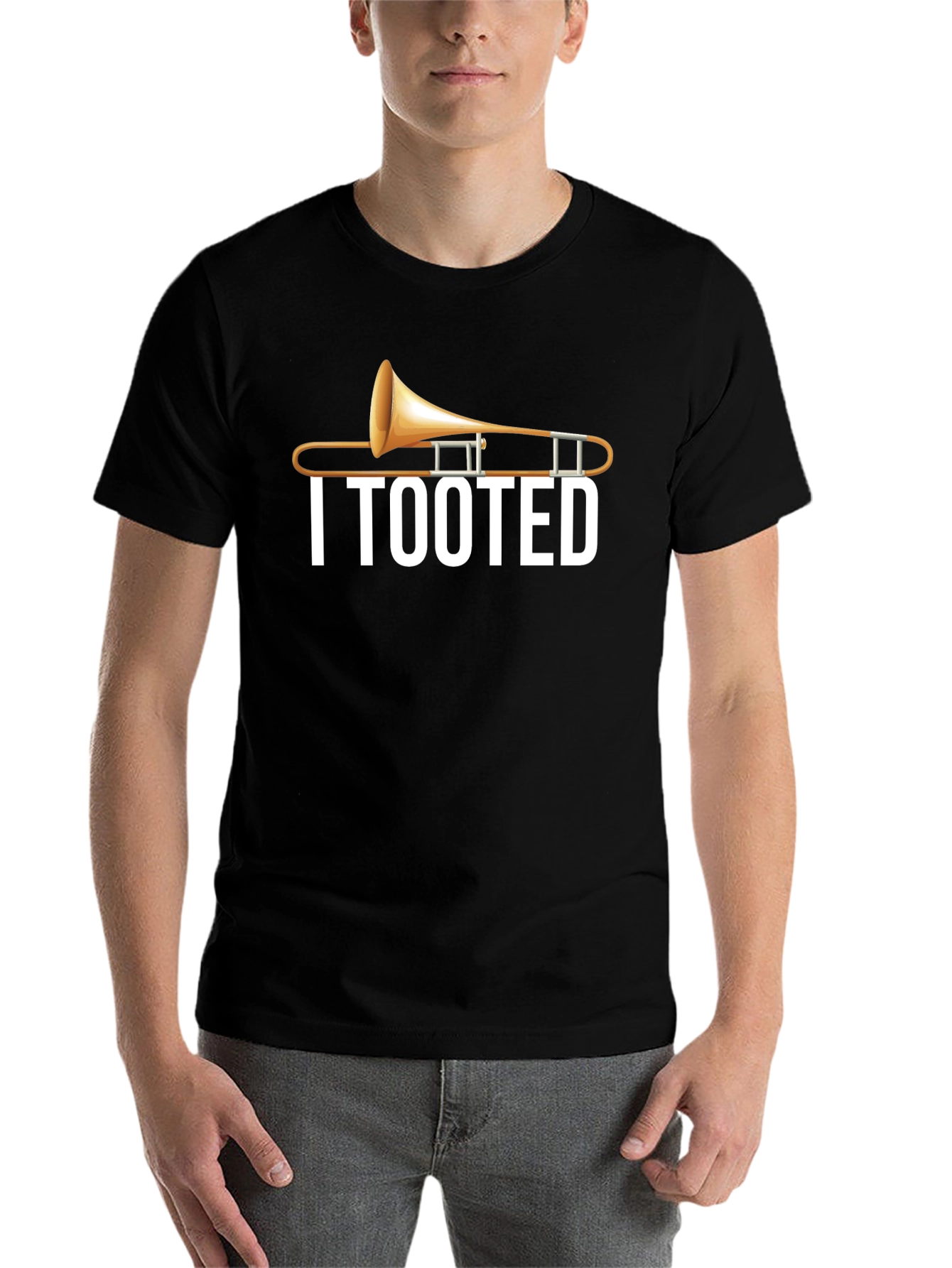 Black I Tooted Trombone T-Shirt - Musician Humor Tee view 7