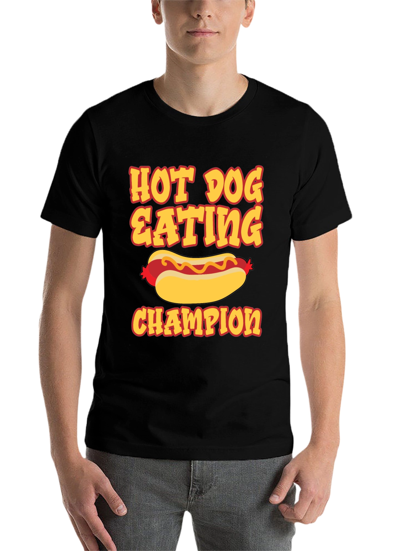 Black Hot Dog Eating Champion Graphic Tee view 7