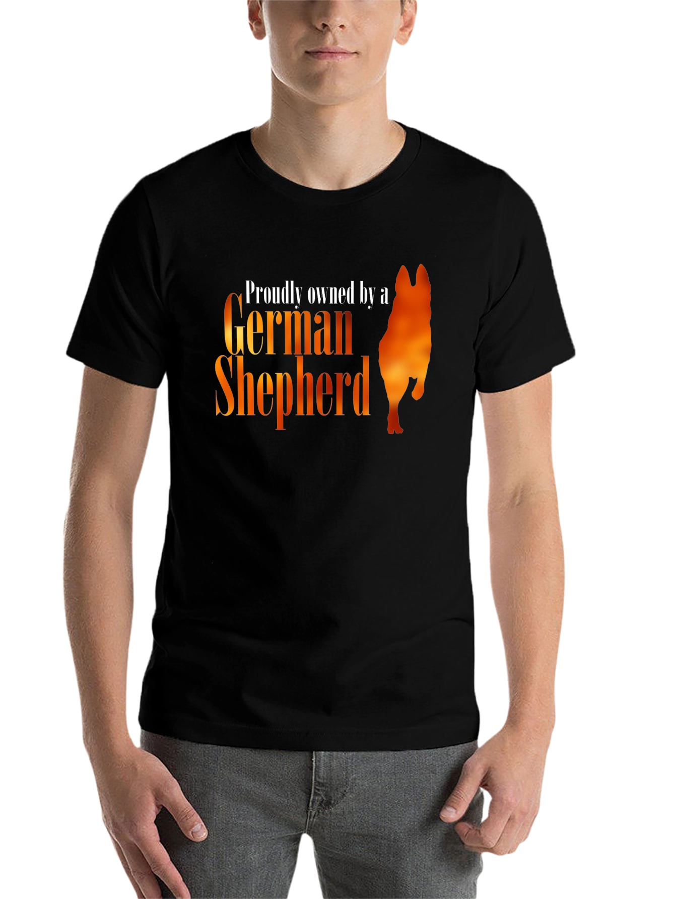 Black Proudly Owned by a German Shepherd T-Shirt view 7