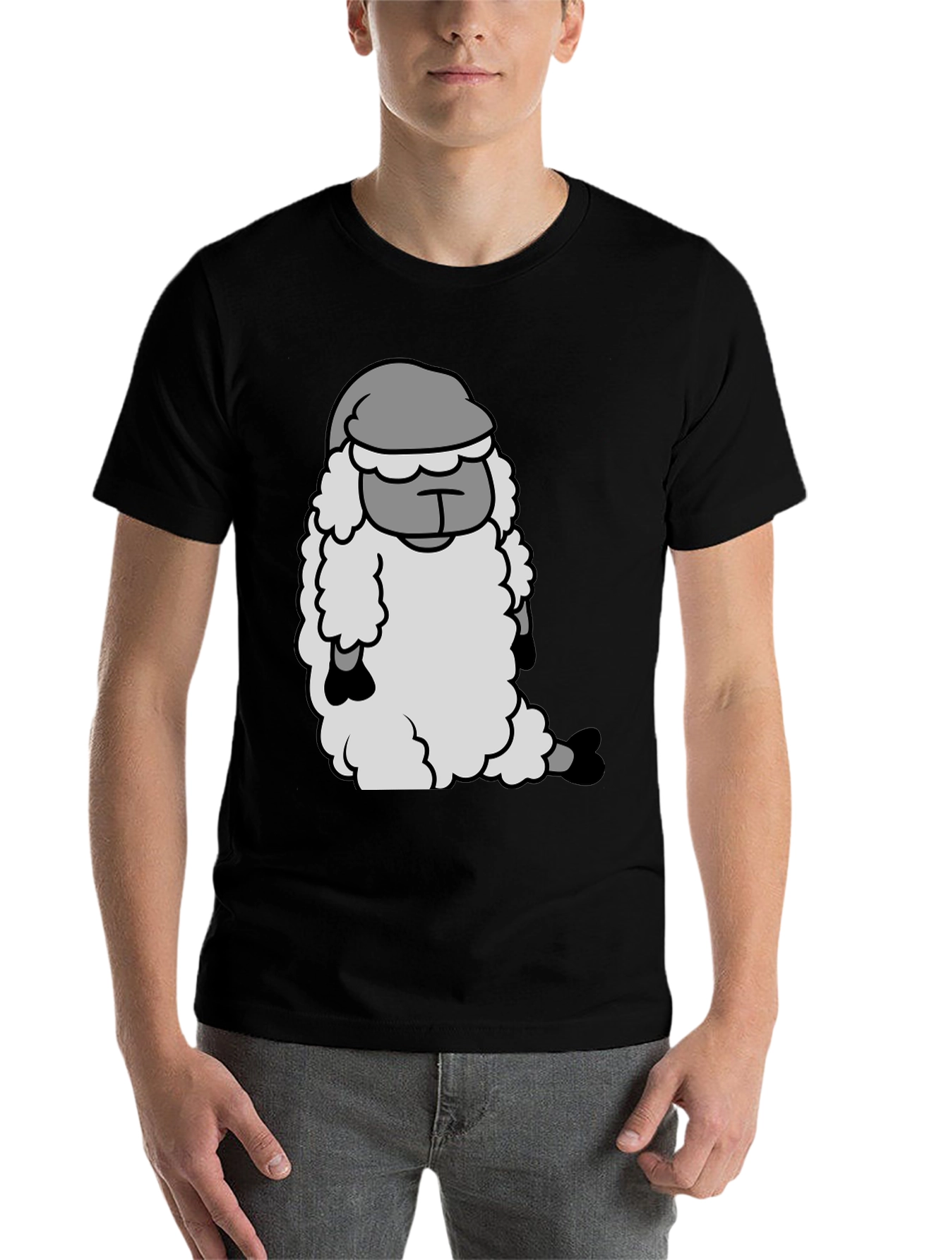 Black Sleepy Sheep Graphic Tee - Soft Cotton Comfort view 7