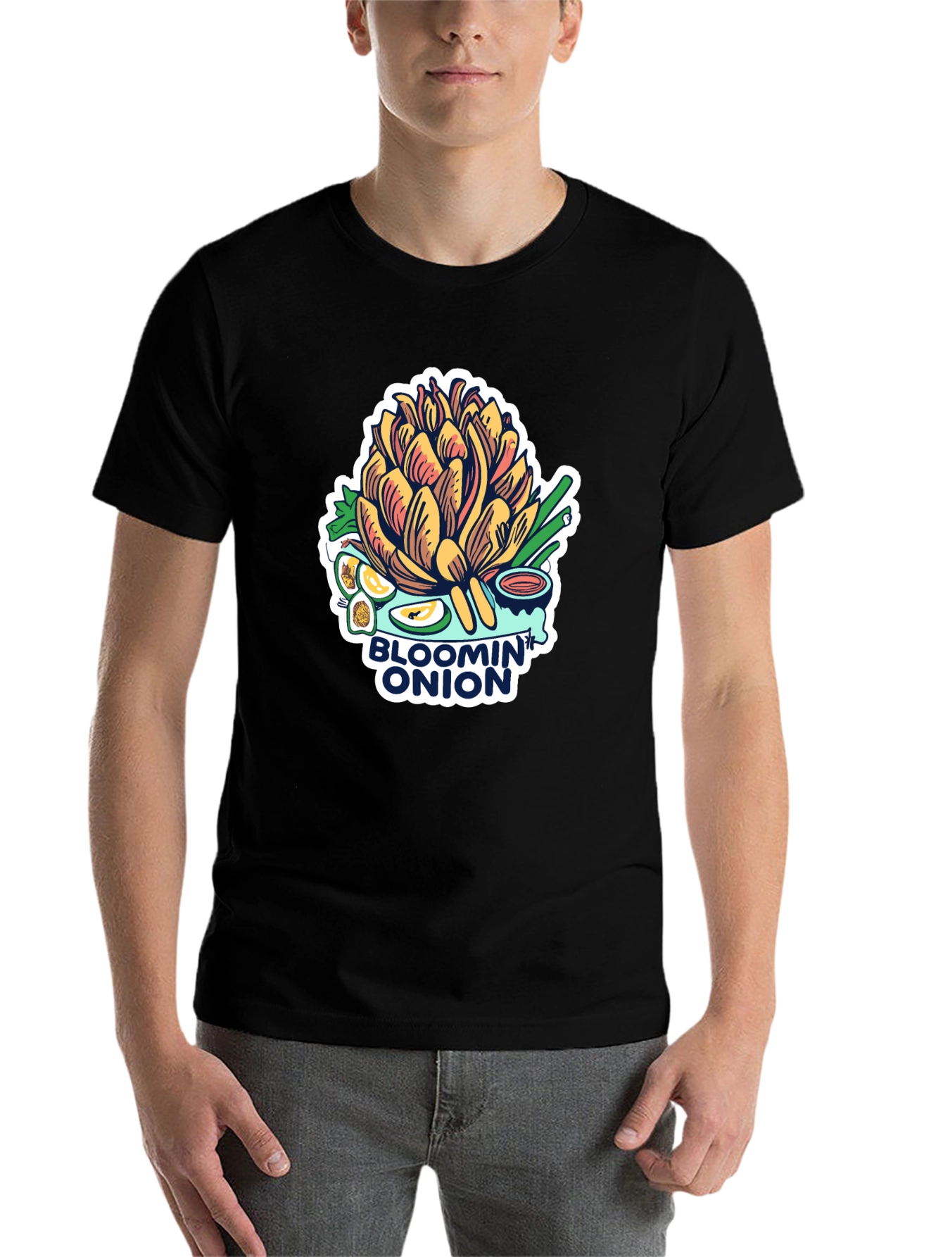 Black Bloomin' Onion Graphic Tee - Foodie T-Shirt view 7