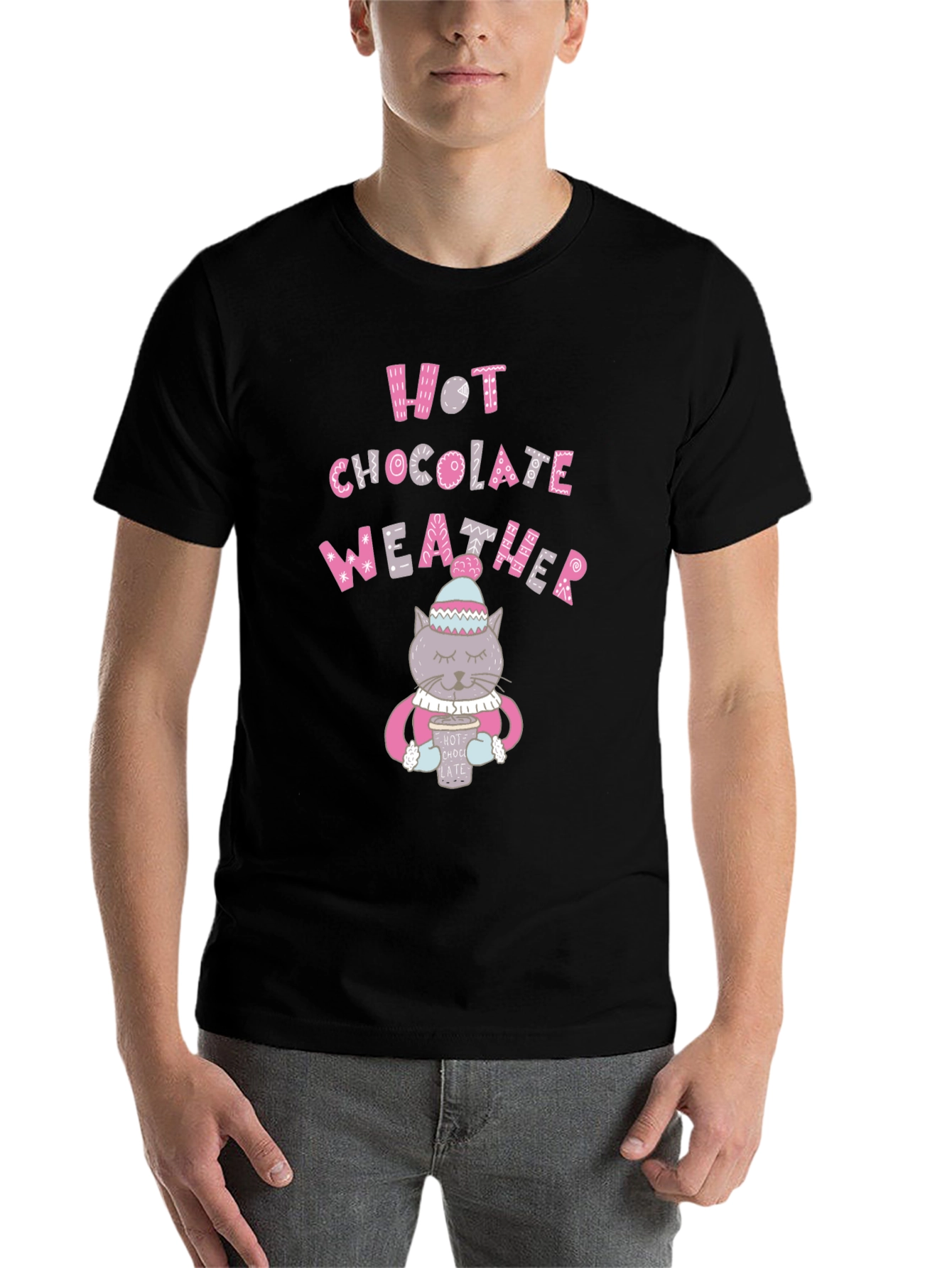 Black Hot Chocolate Weather Graphic T-Shirt view 7