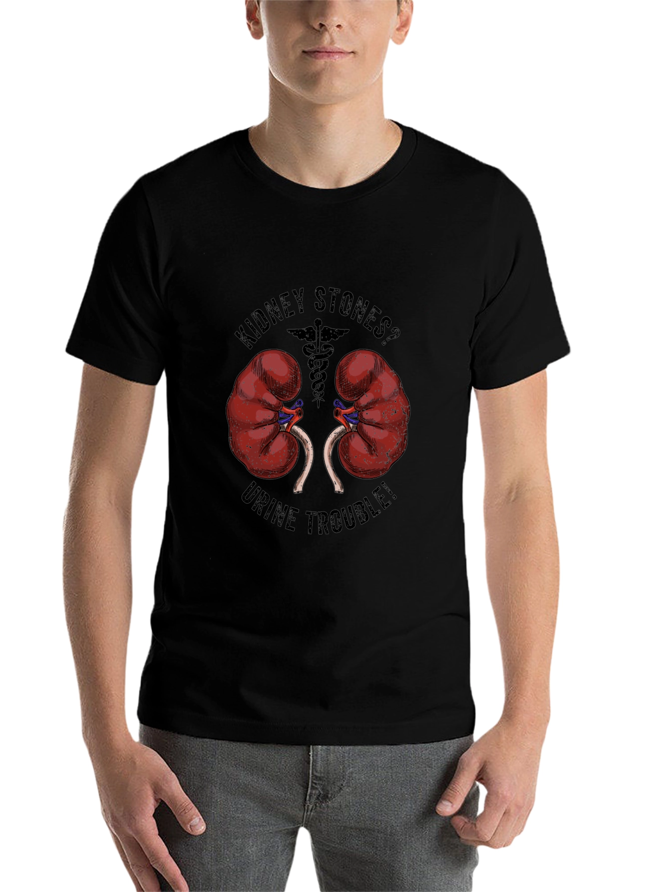 Black Kidney Stones? Urine Trouble! Funny Graphic Tee view 7