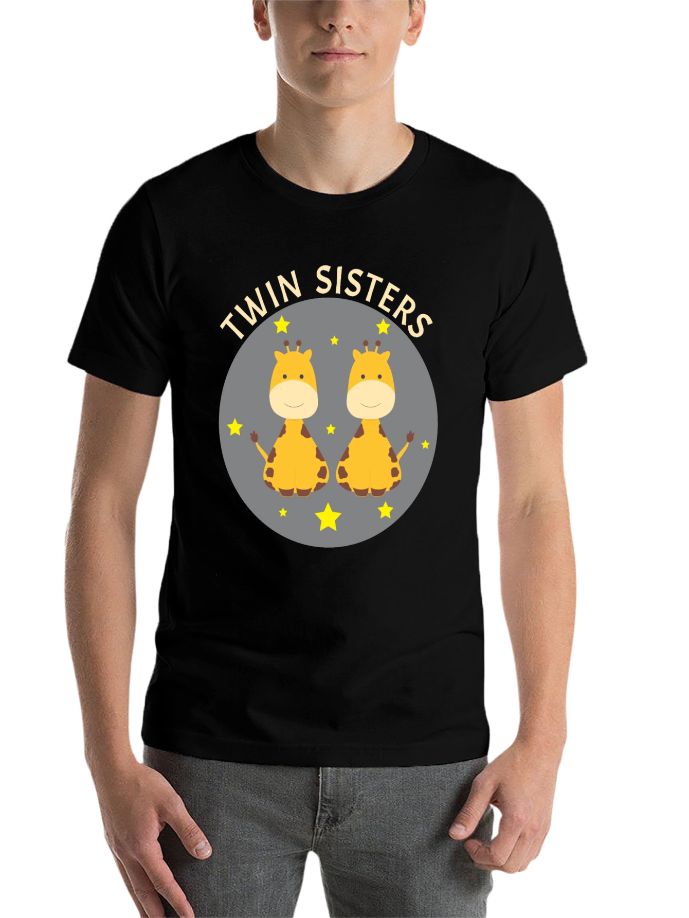 Black Twin Sisters Giraffe Graphic Tee view 7