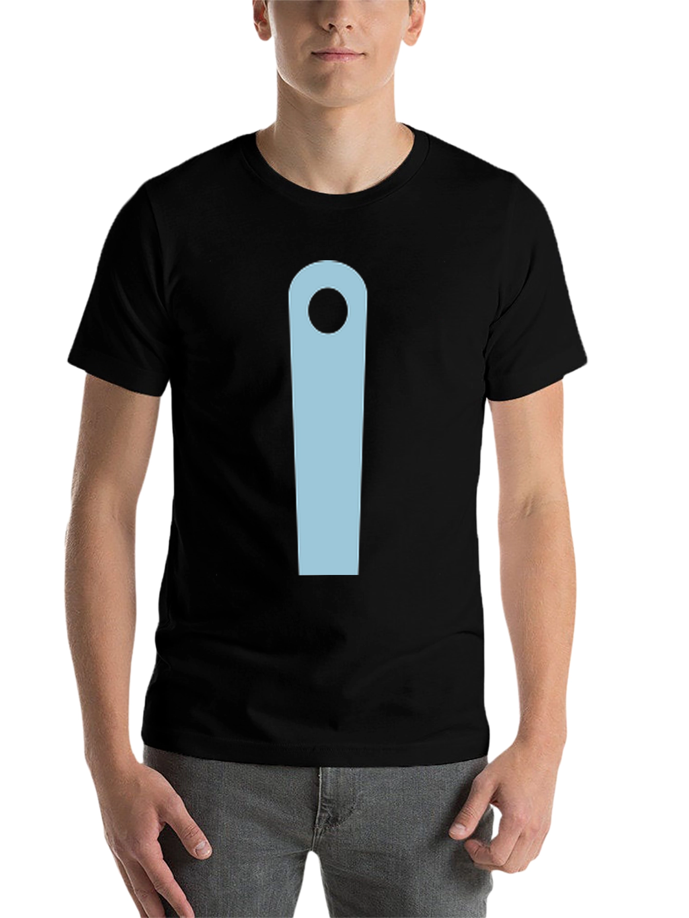 Black Minimalist Keyhole Graphic Tee - Black view 7