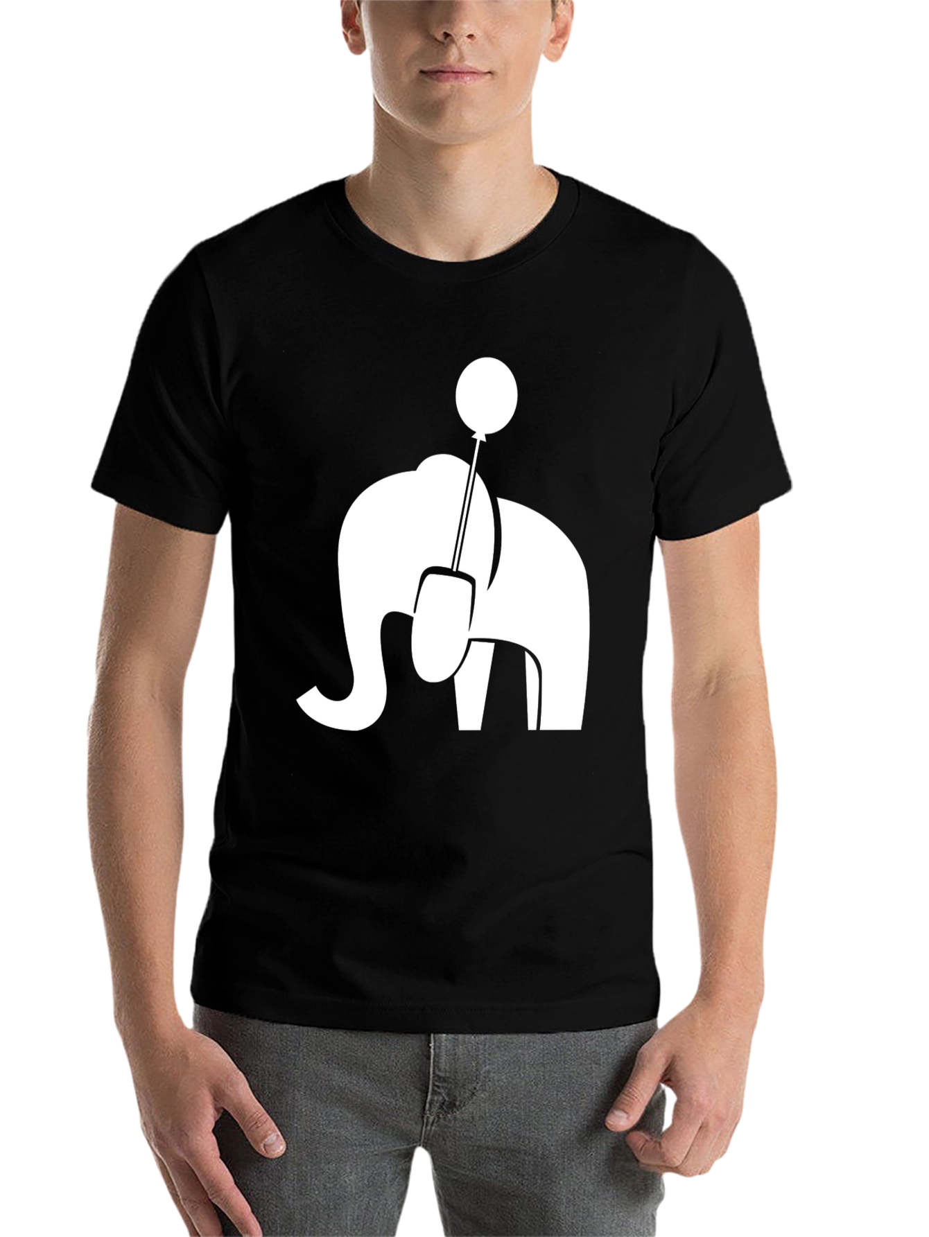 Black Elephant Balloon Graphic Tee - Unique Style view 7