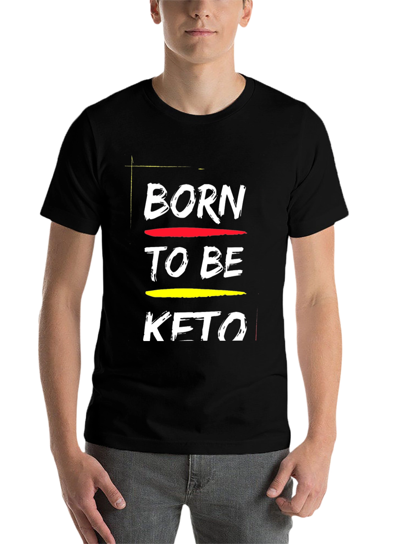 Black Born To Be Keto Black T-Shirt view 7