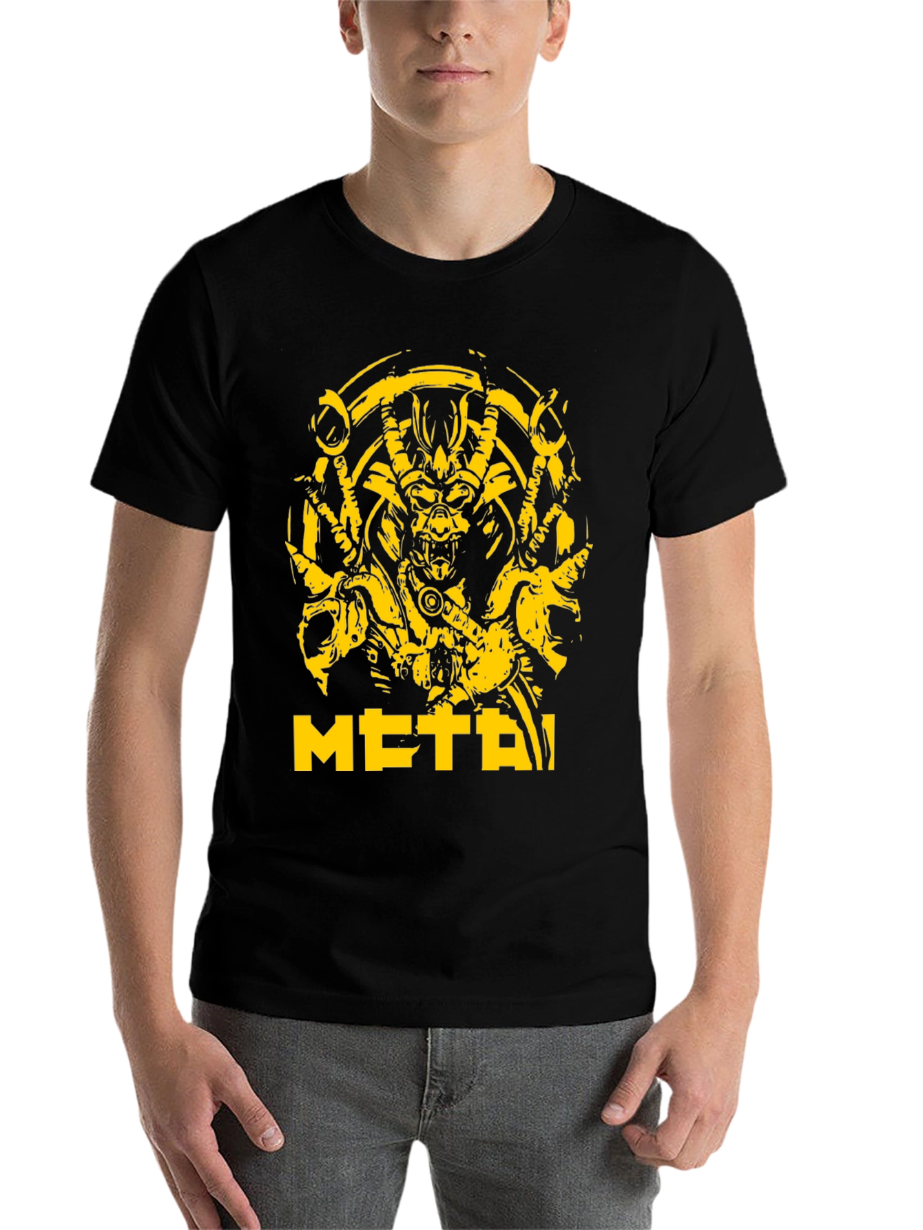 Black Metal Demon Graphic Tee - Black view 7