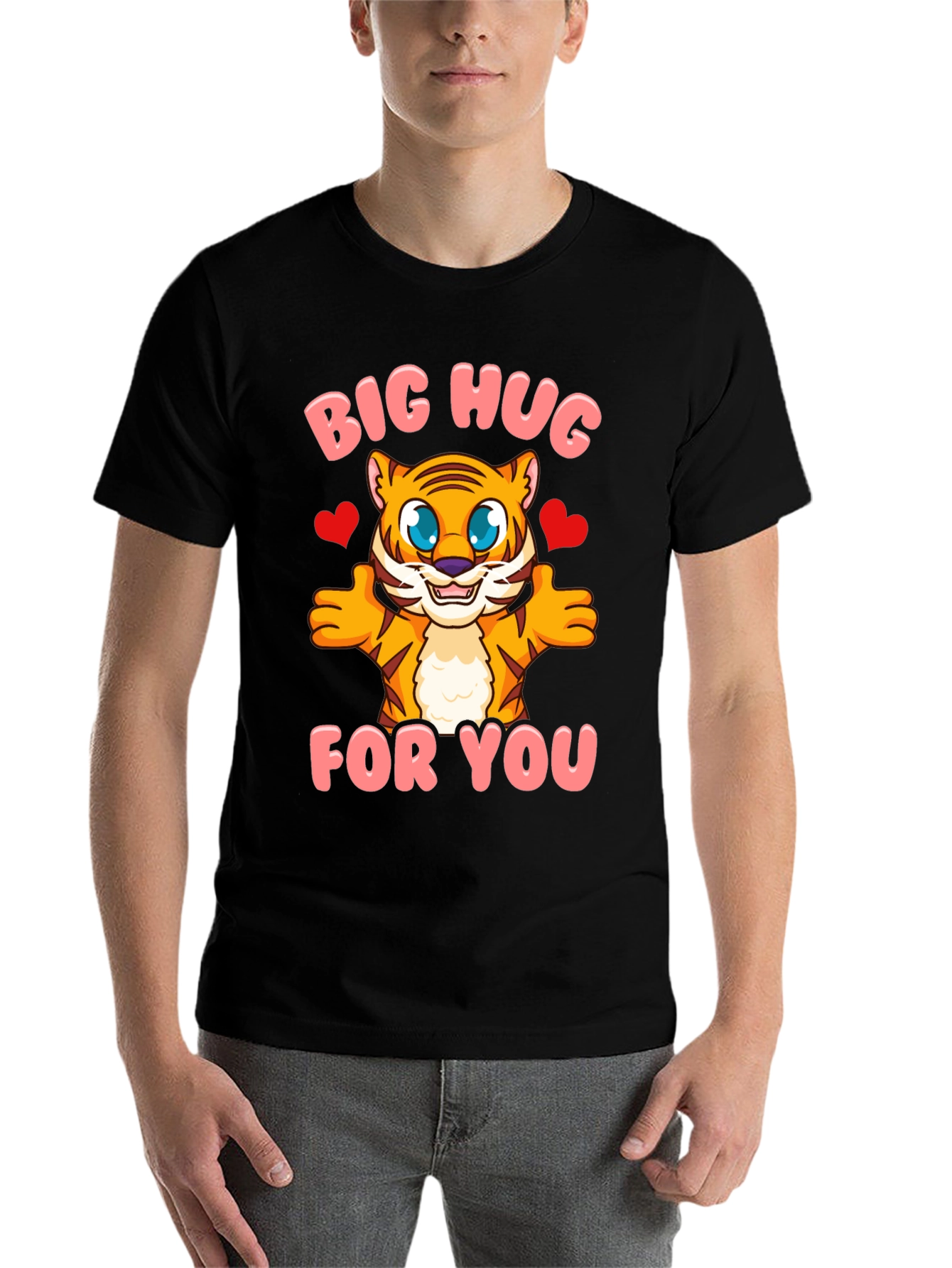 Black Big Hug Tiger Graphic Tee - Black view 7