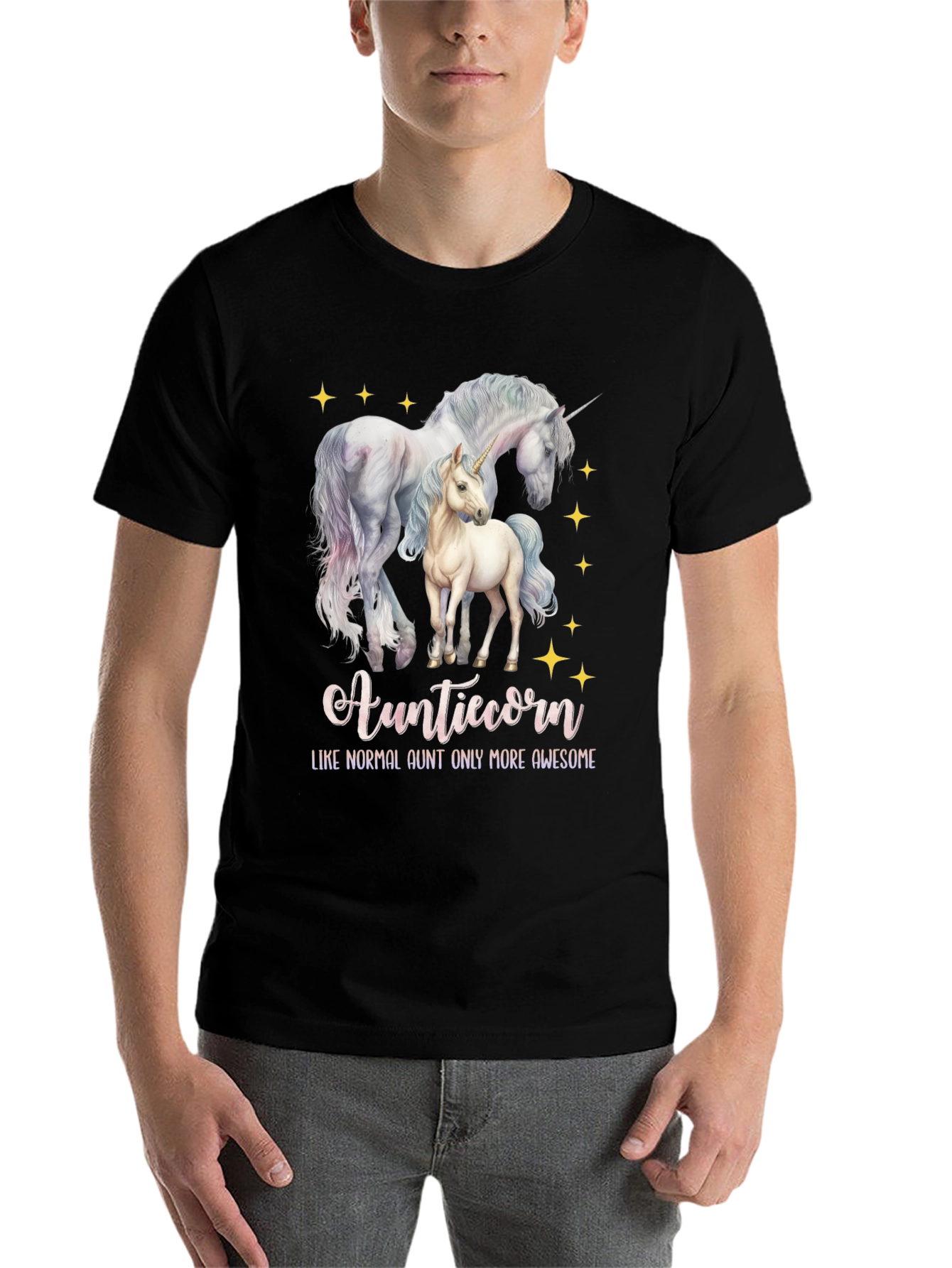 Black Auntiecorn Unicorn Graphic Tee view 7