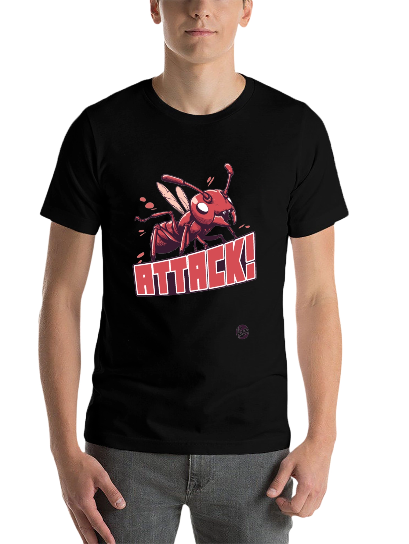 Black Ant Attack Graphic T-Shirt - Men's Black Tee view 7