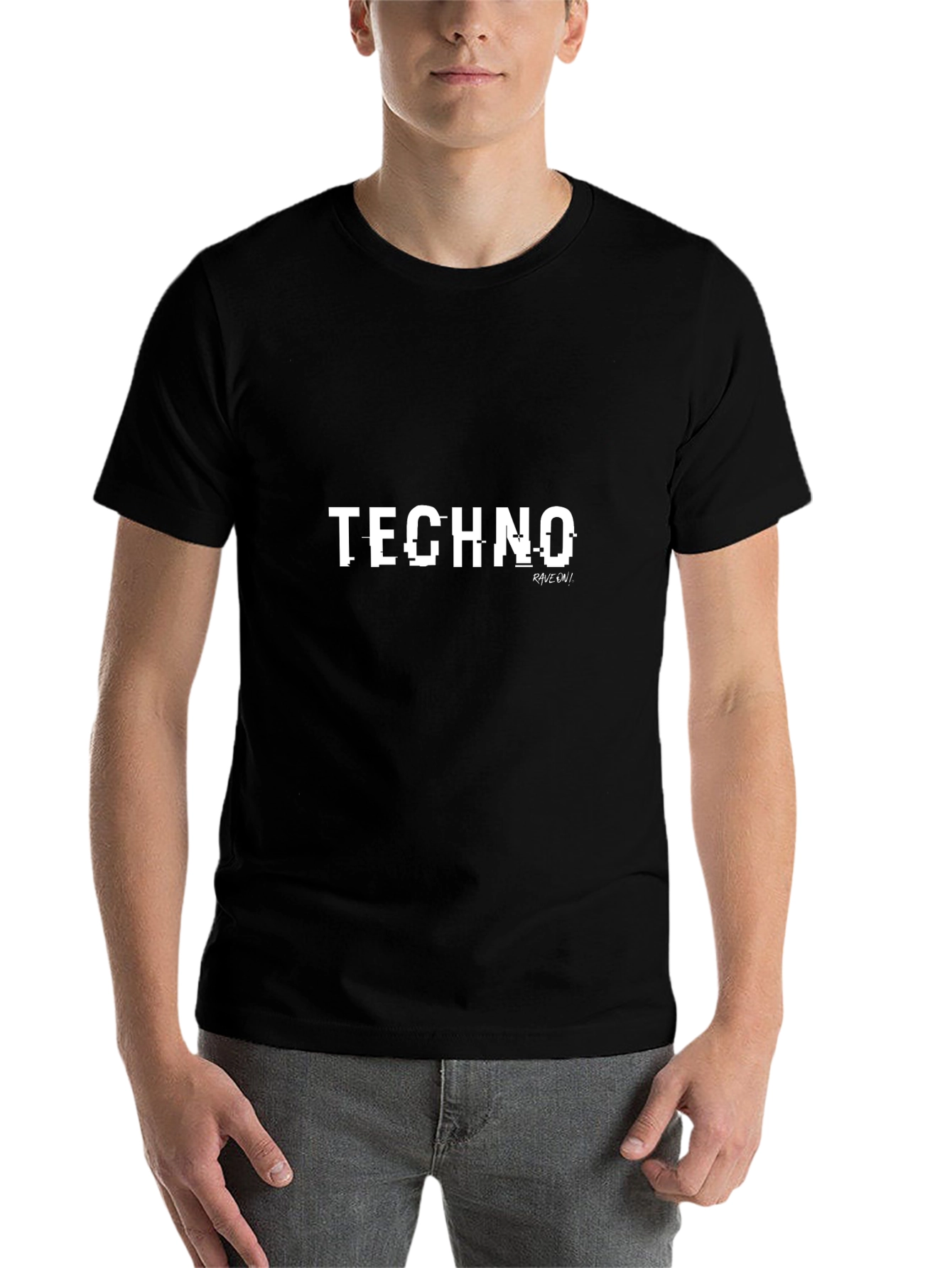 Techno Rave On! Black Graphic Tee - 7