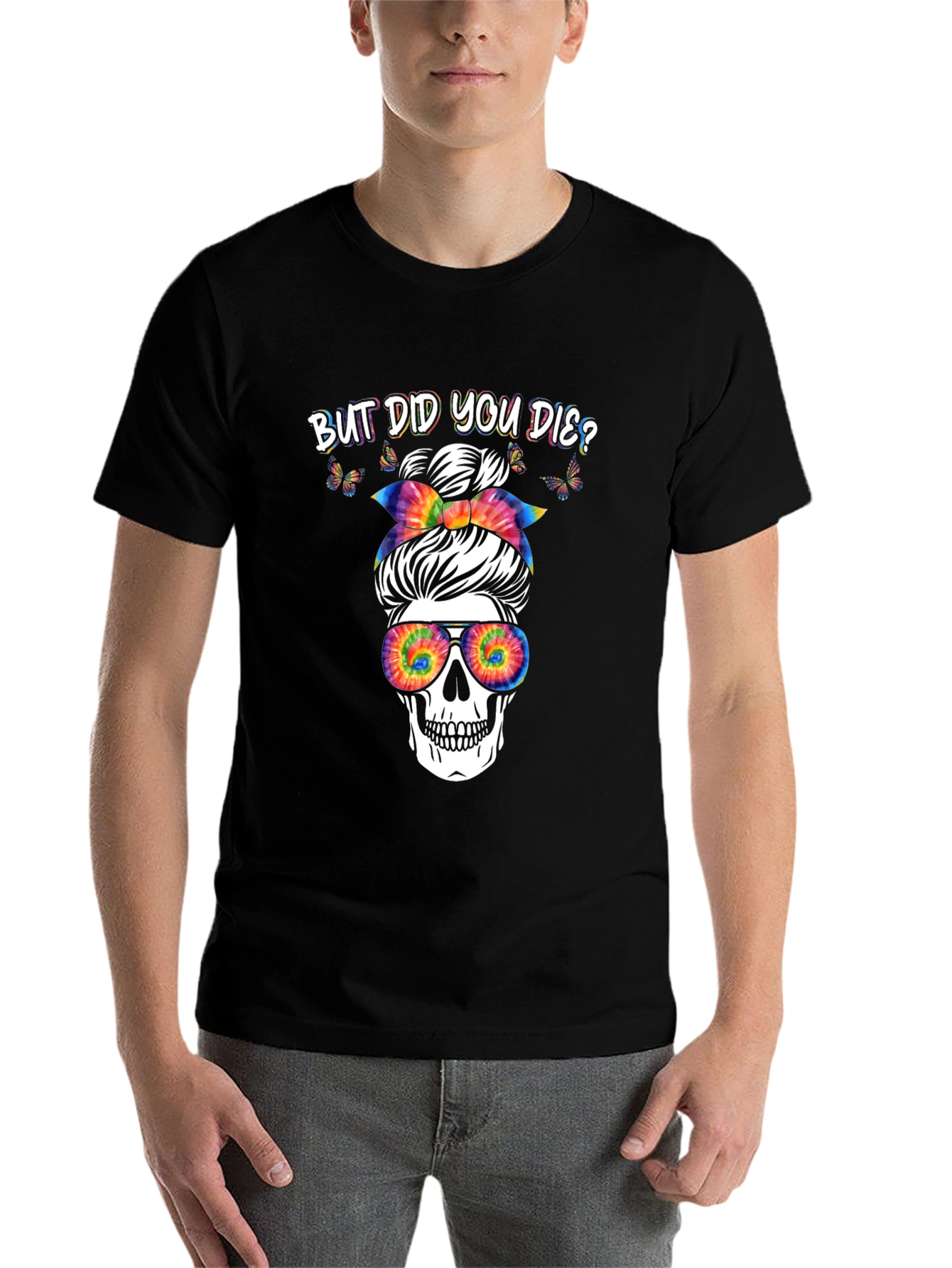 Black But Did You Die? Skull Graphic Tee view 7