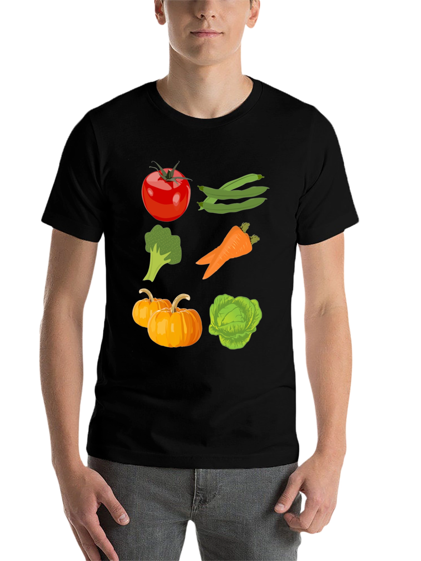 Black Veggie T-Shirt - Eat Your Vegetables view 7