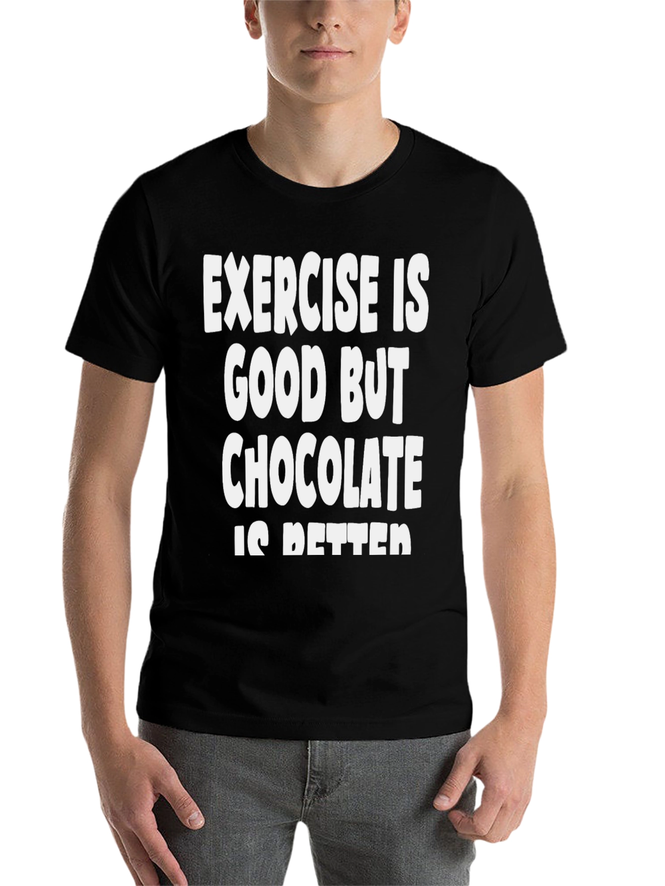 Black Funny Chocolate Is Better T-Shirt view 7